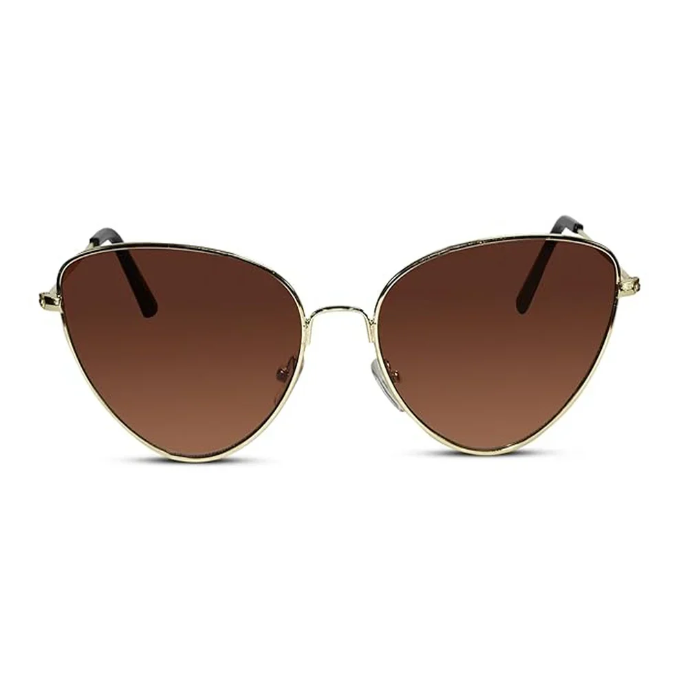 Sleek Golden Metal Pink Tint Cat eye Sunglasses - Image 8