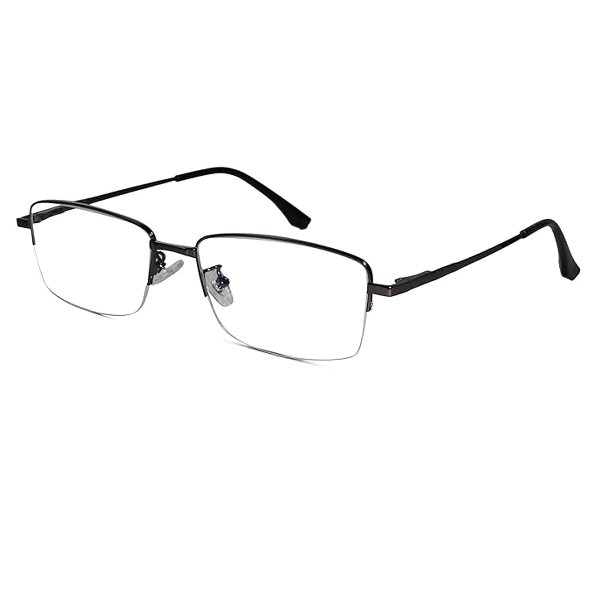 Sleek Gunmetal Half Rim Eyeglaases