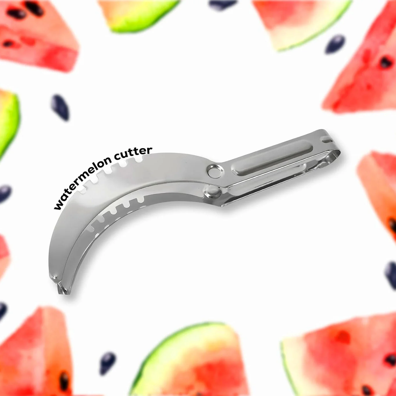 Slicey: 3-in-1 Stainless Steel Watermelon Cutter, Easy Grip Slicer Tool for Perfectly Cutting Melons, Cantaloupes & Pineapples with Precision & Speed - Image 3