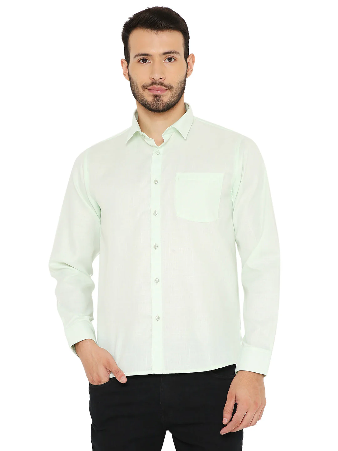Slim Fit Shirt in Pastel Green