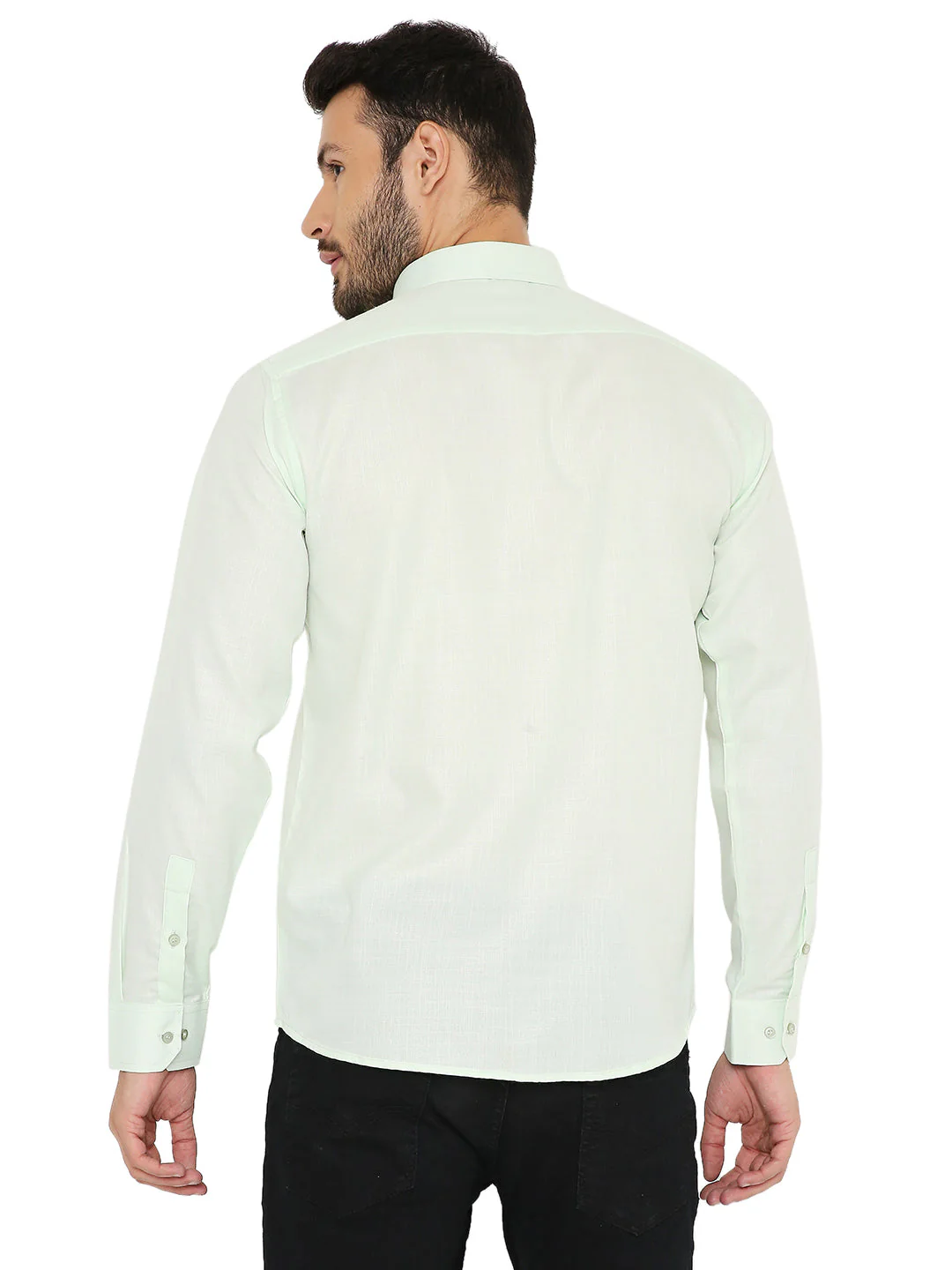 Slim Fit Shirt in Pastel Green - Image 4