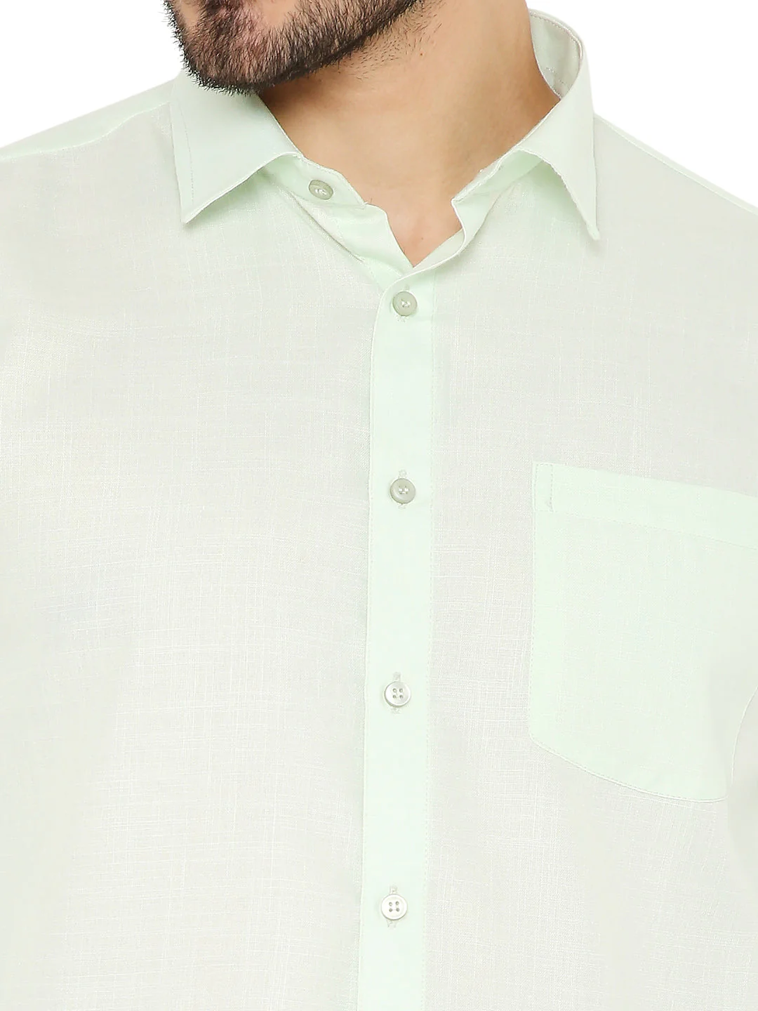 Slim Fit Shirt in Pastel Green - Image 6
