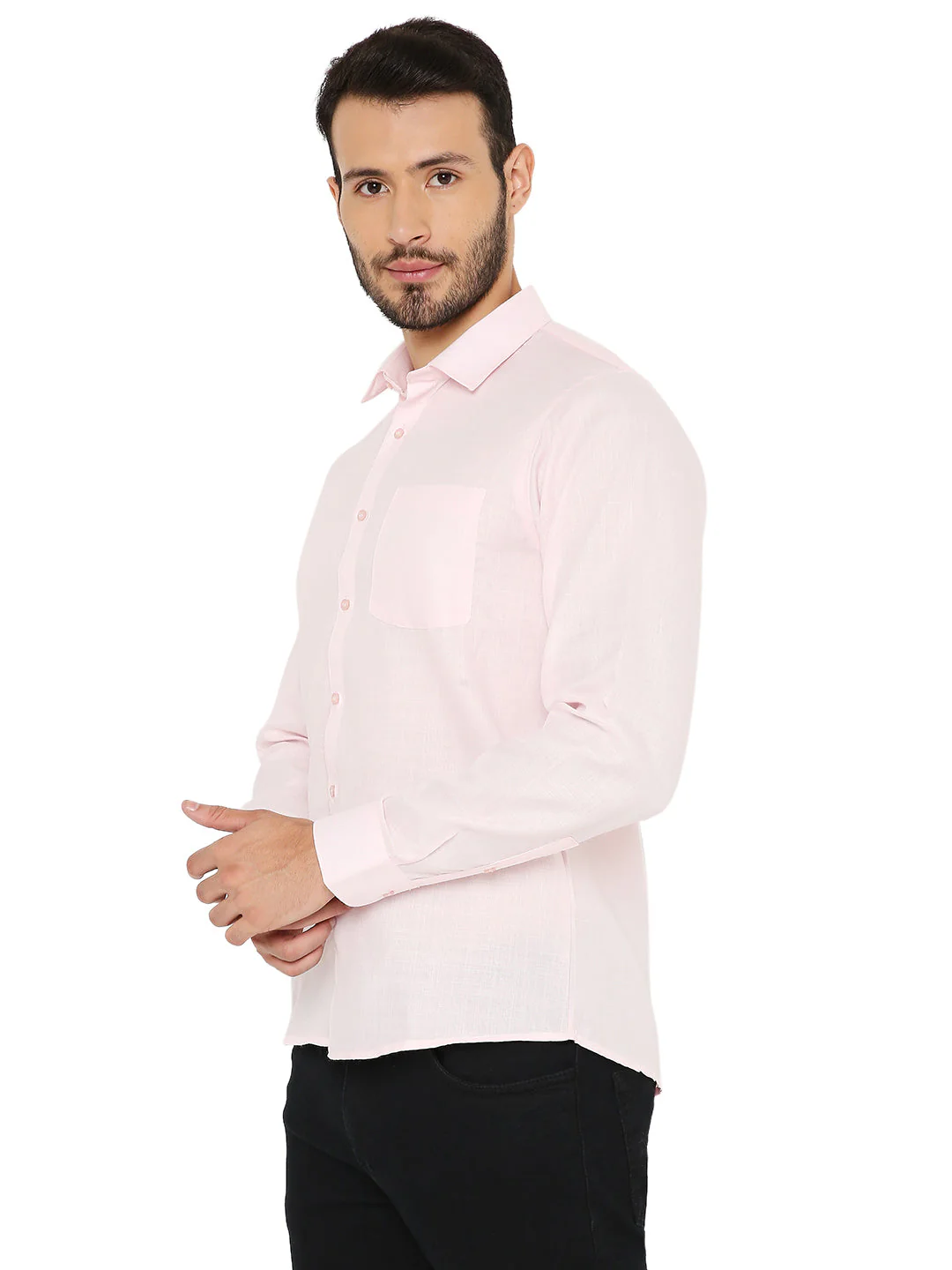 Slim Fit Shirt in Pastel Pink - Image 2