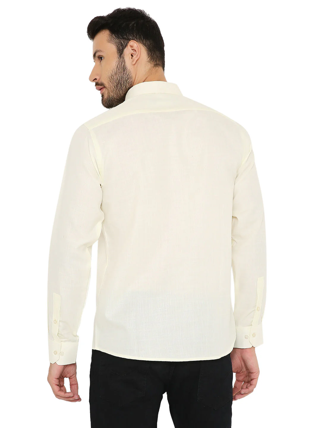 Slim Fit Shirt in Pastel Yellow - Image 4