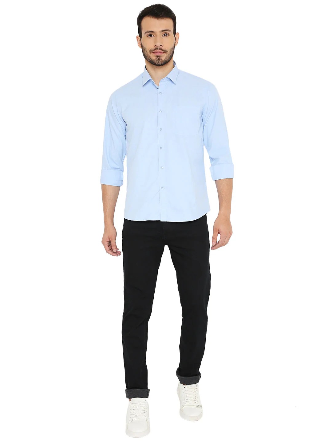 Slim Fit Solid Bright Blue Shirt - Image 5