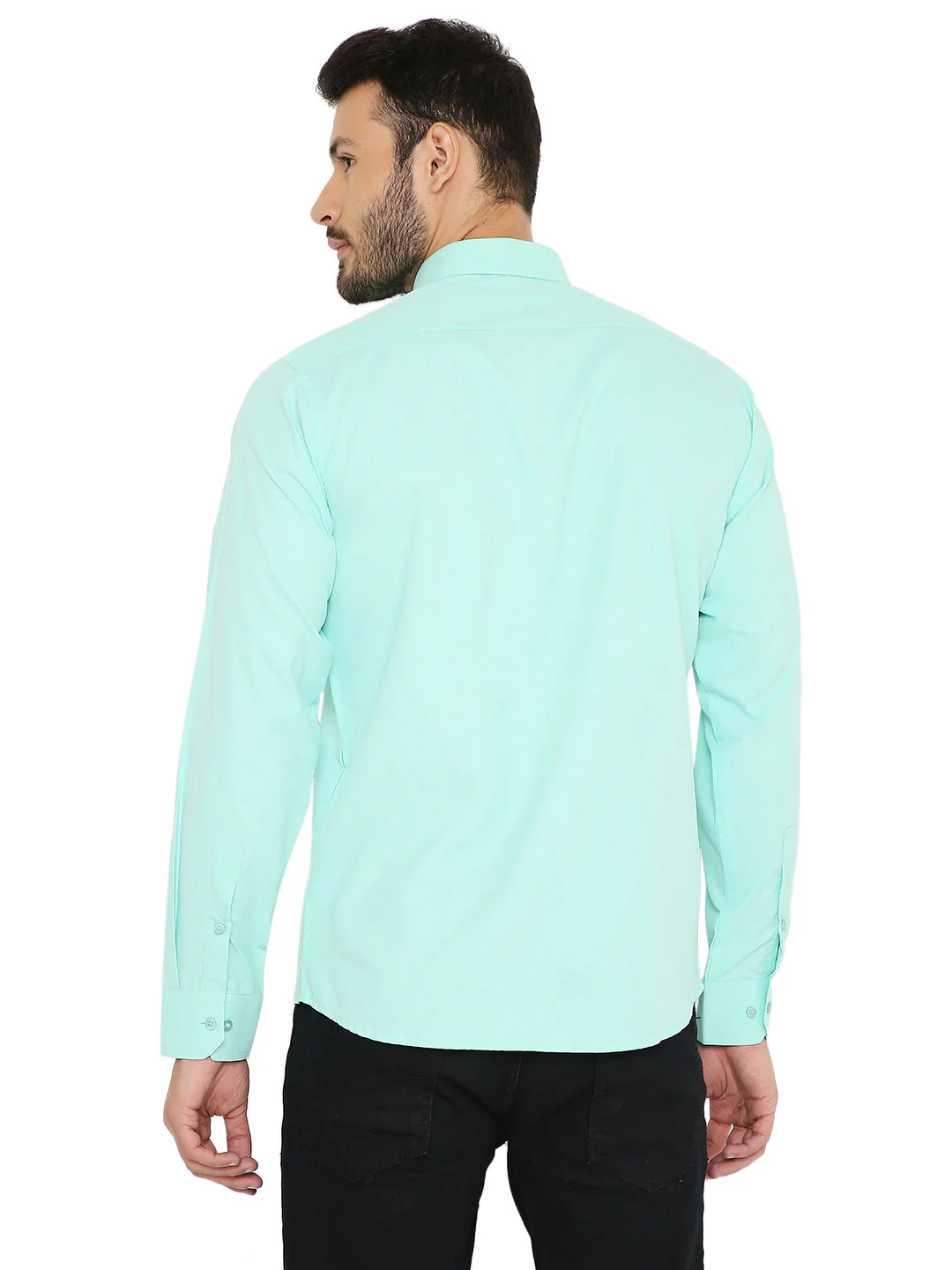 Slim Fit Solid Bright Green Shirt - Image 4