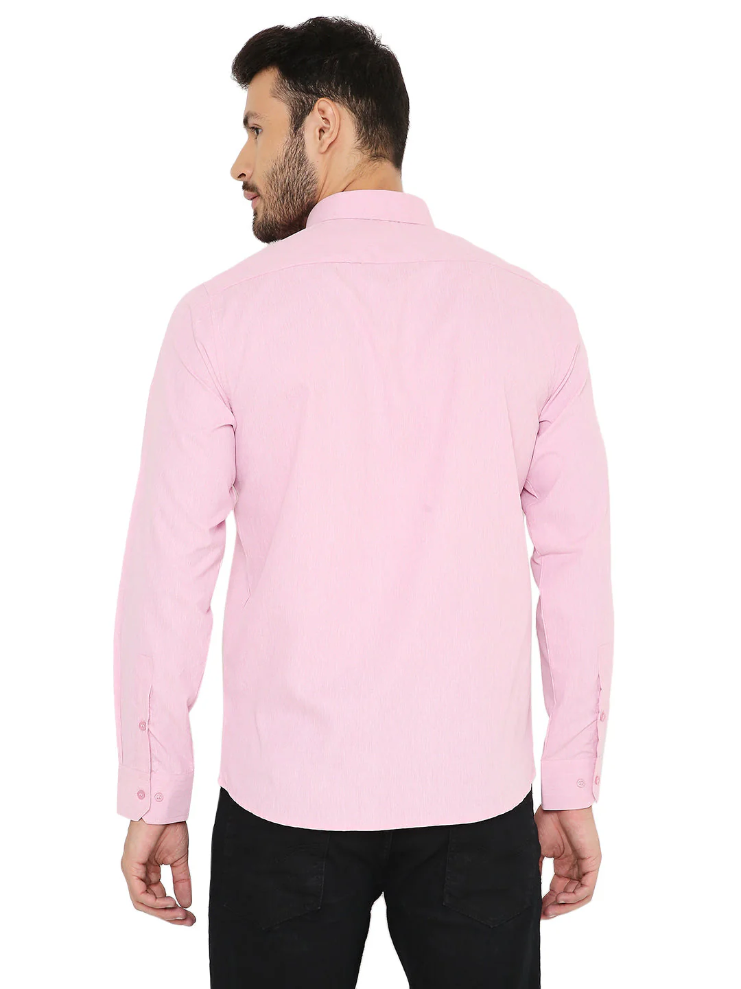 Slim Fit Solid Bright Pink Shirt - Image 4
