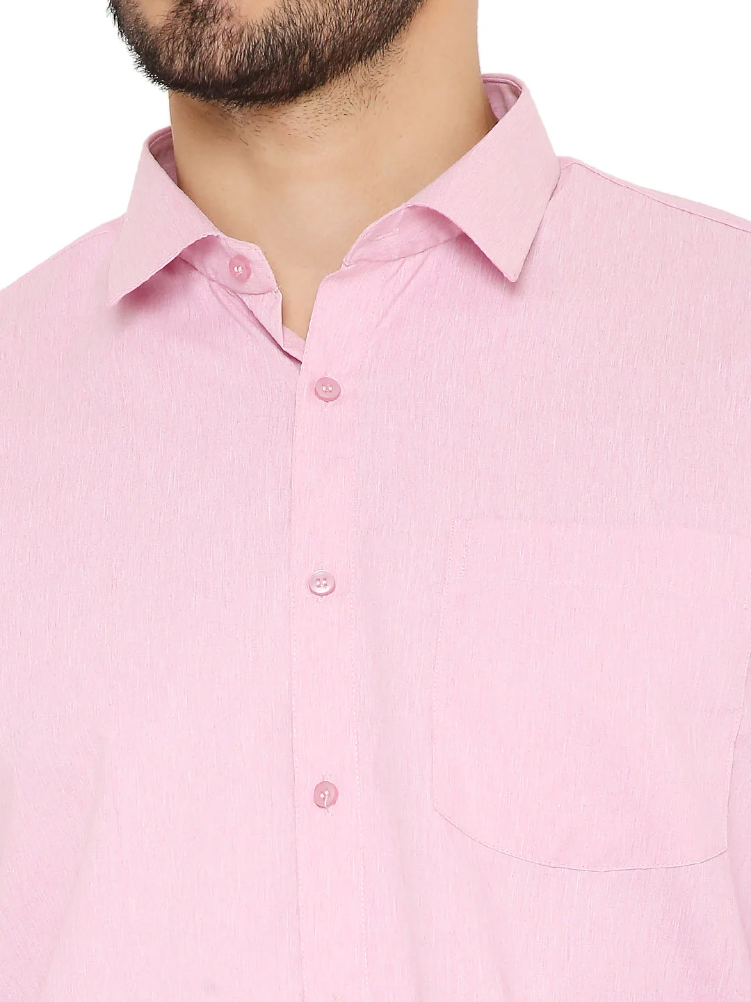 Slim Fit Solid Bright Pink Shirt - Image 6
