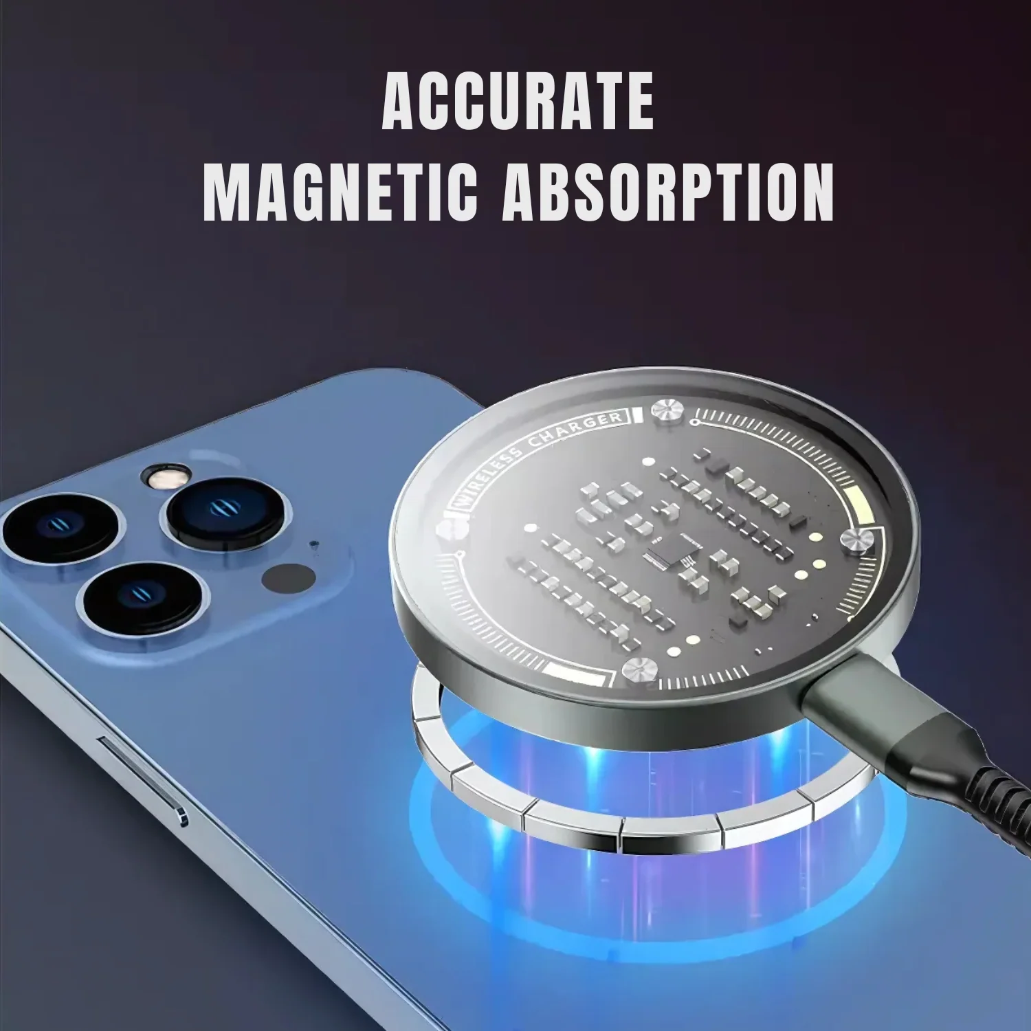 SlimQi: Super Slim Wireless Charging Pad Fast Qi Wireless Charger with Super Strong Magnets, Tempered Glass & Futuristic Design - Image 4