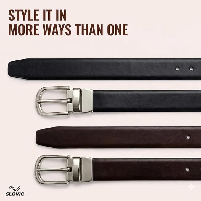 SLOVIC 2-in-1 Reversible Leather Belt for Women - Image 6