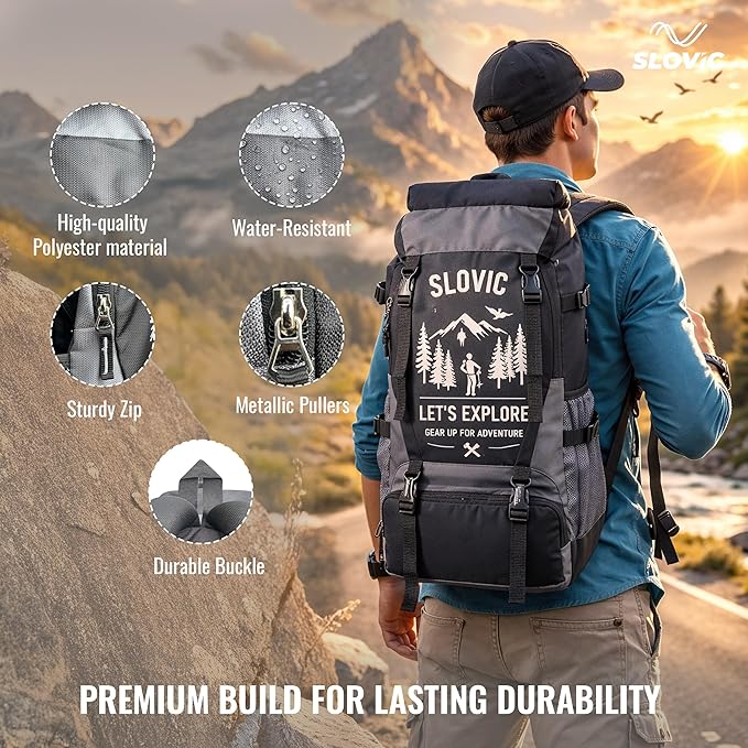 Slovic 55 LTR Rucksack Backpack Travel Bag - Image 3
