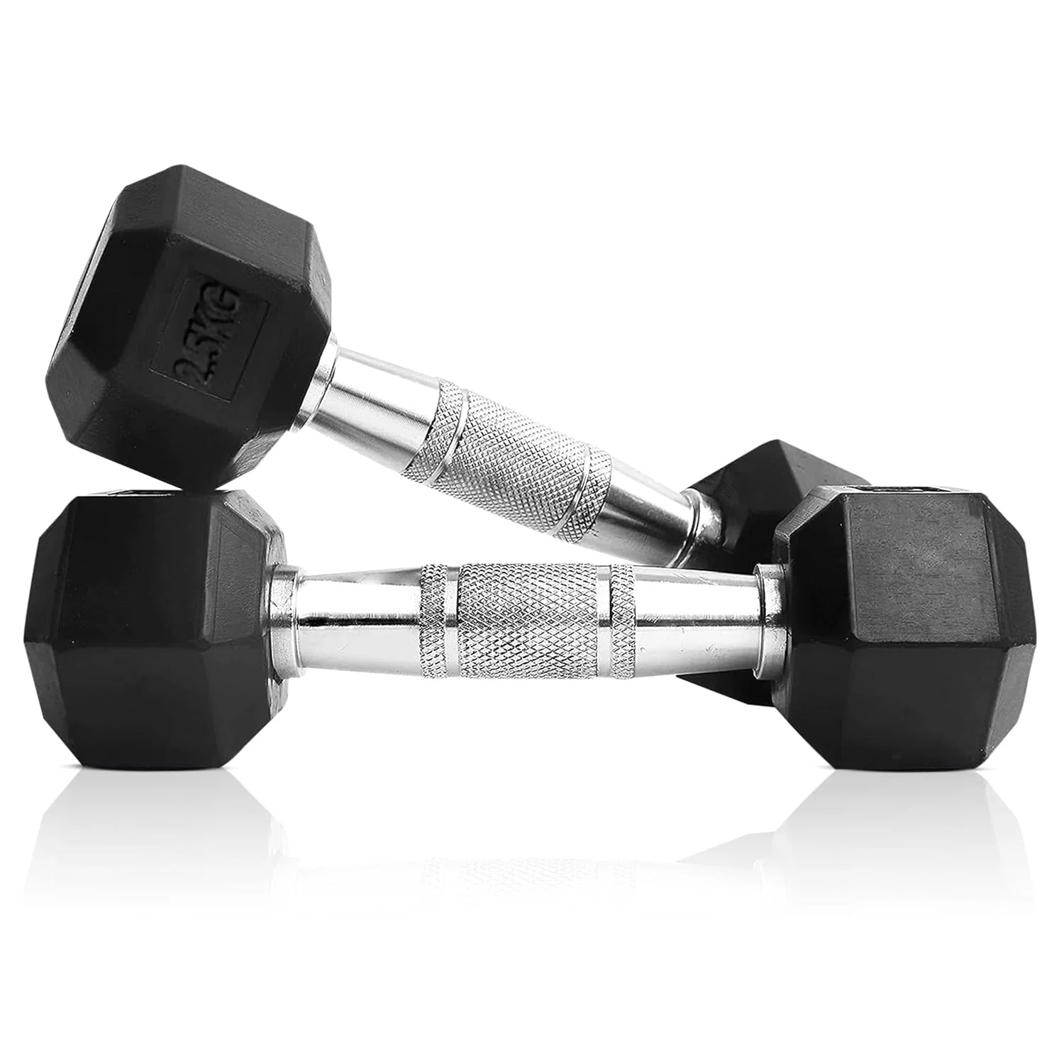 Slovic Anti-slip Hexa Rubber Dumbbells Pair of 2 - Image 11