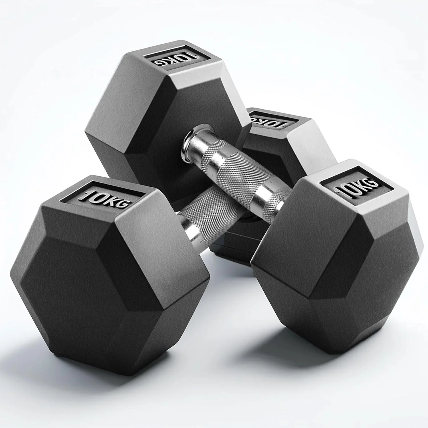 Slovic Anti-slip Hexa Rubber Dumbbells Pair of 2 - Image 14