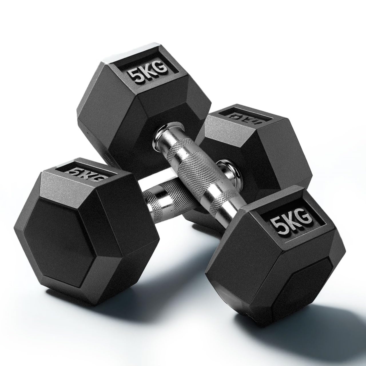 Slovic Anti-slip Hexa Rubber Dumbbells Pair of 2 - Image 16