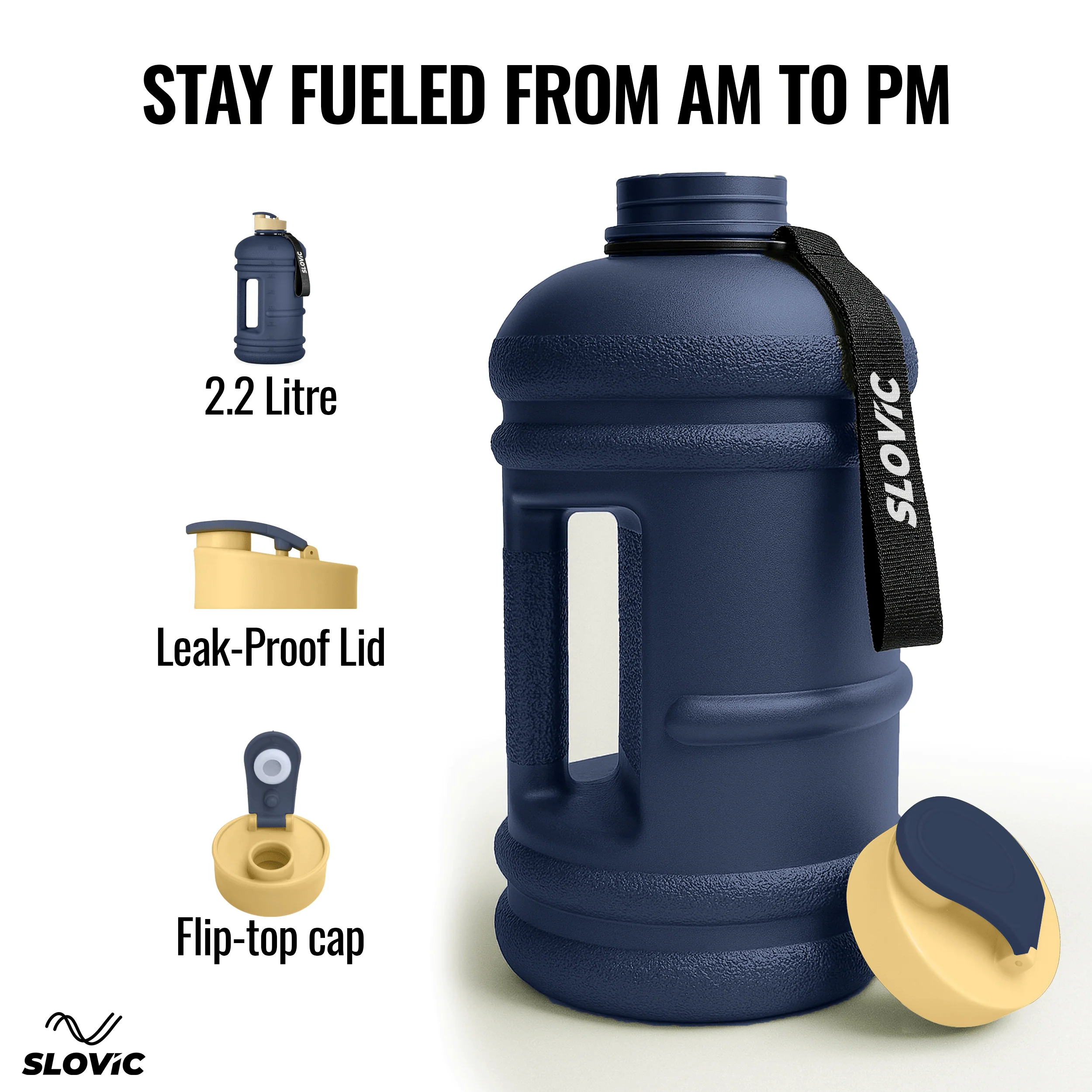 SLOVIC Blue Gallon Water Bottle - 2.2 Litre - Image 4