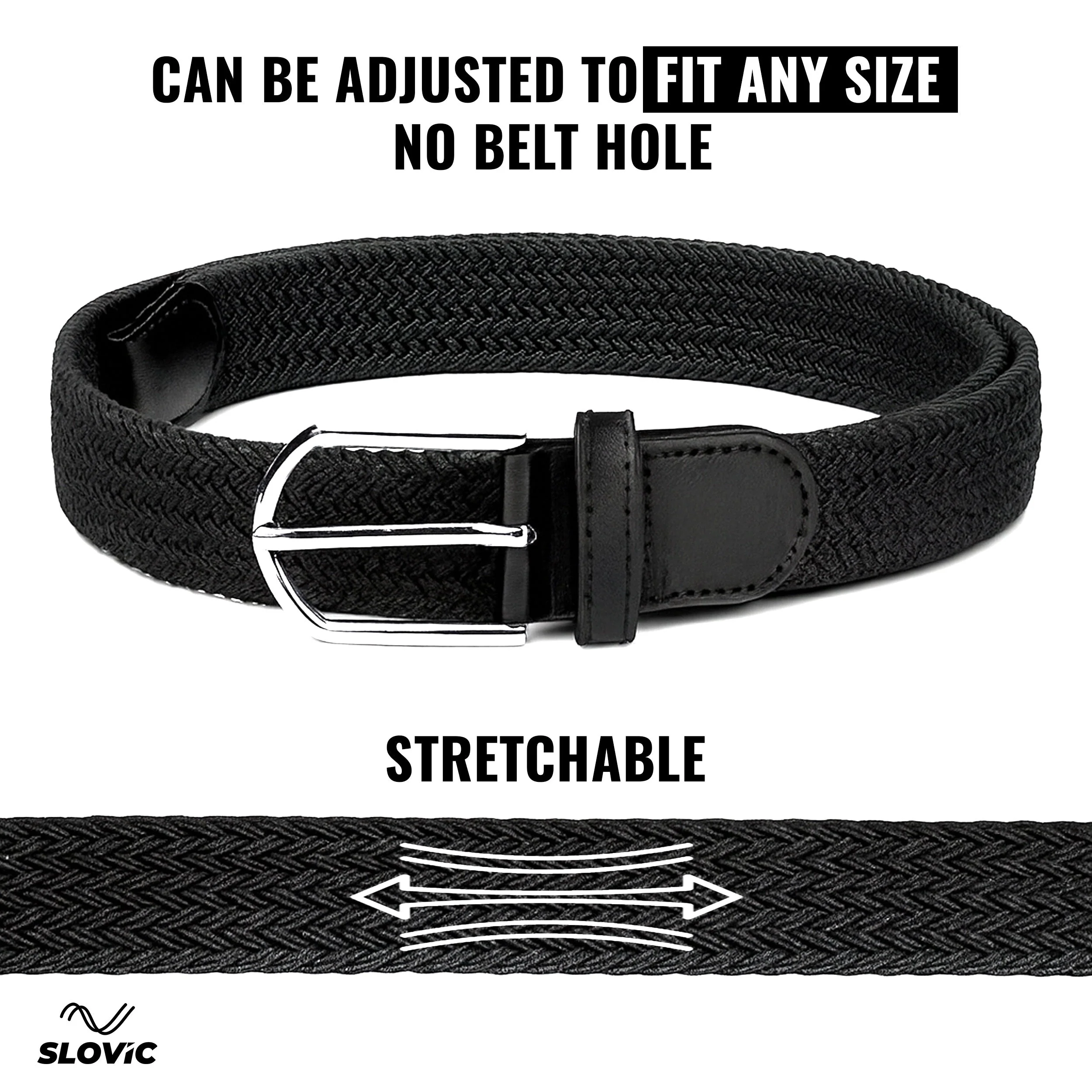 SLOVIC Braided Nylon Woven Belt- Black - Image 5