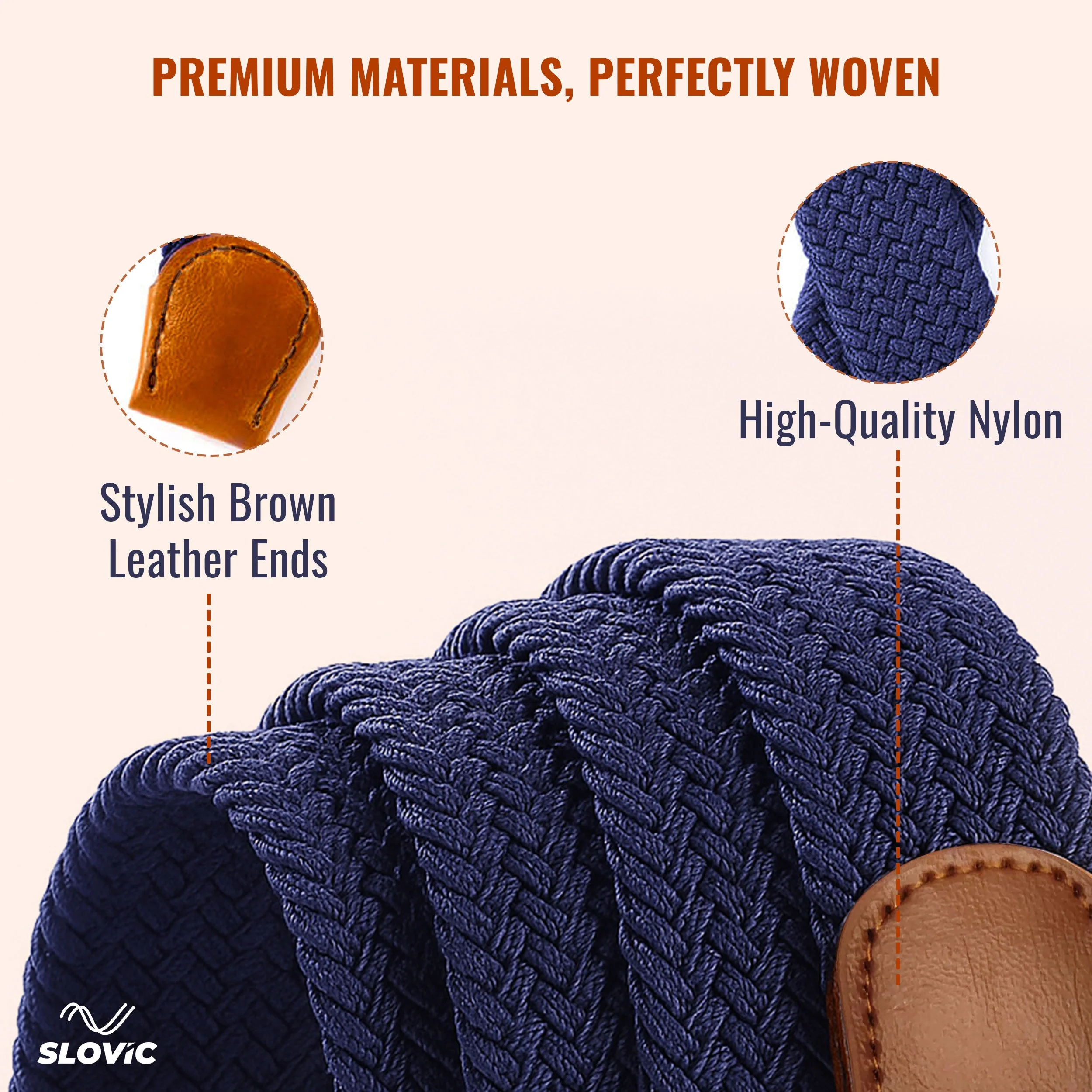 SLOVIC Braided Nylon Woven Belt- Blue - Image 4