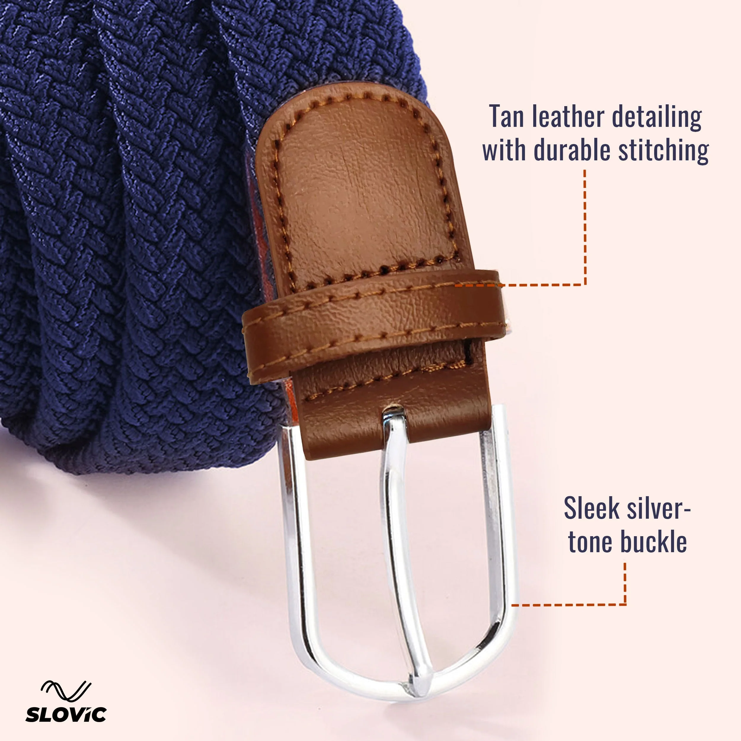 SLOVIC Braided Nylon Woven Belt- Blue - Image 6