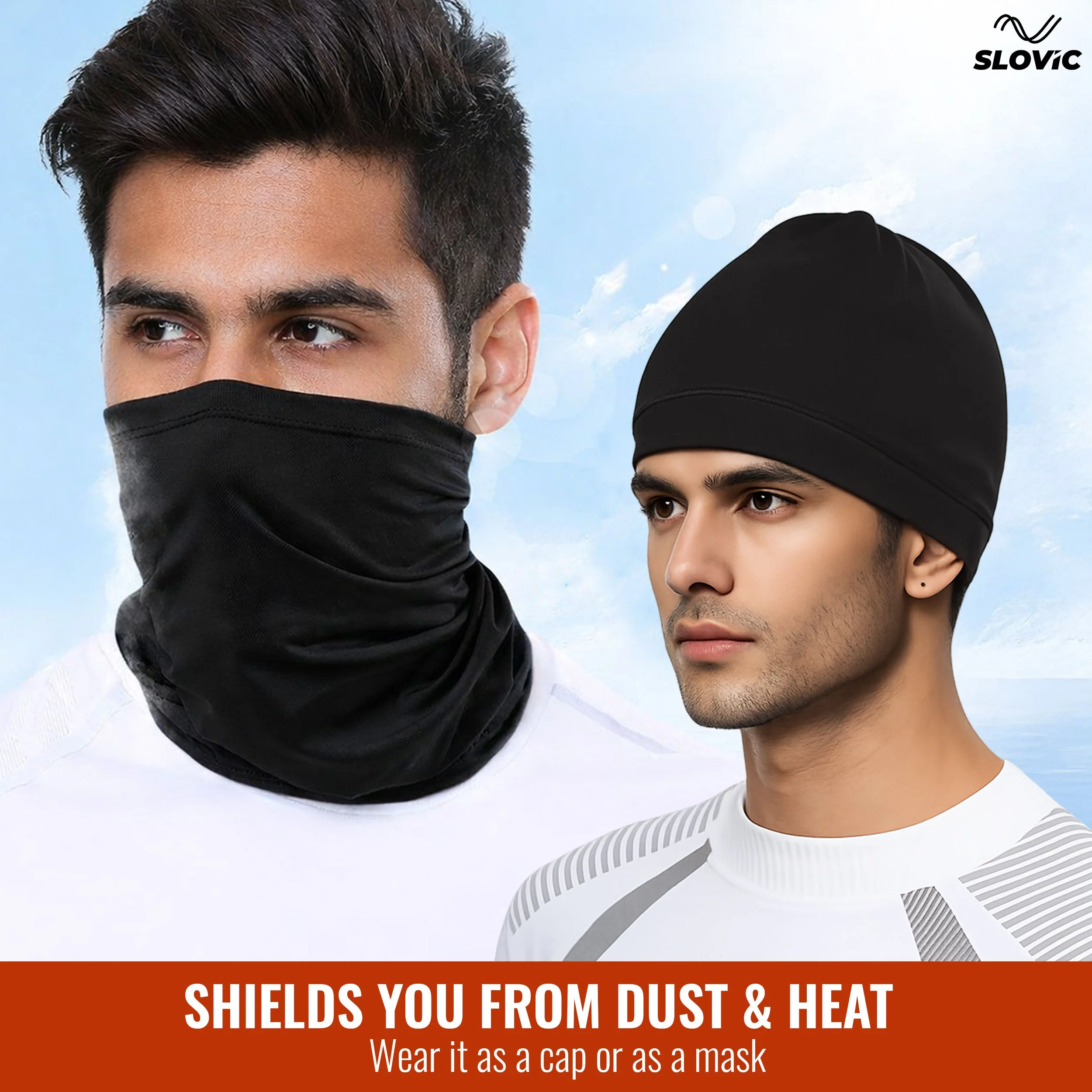 Slovic Cotton Lycra Full Face Bandana Mask For Men's | Breathable, Odor-Free & Comfort Fit | Ideal for Biking, Trekking & Gym - Image 5