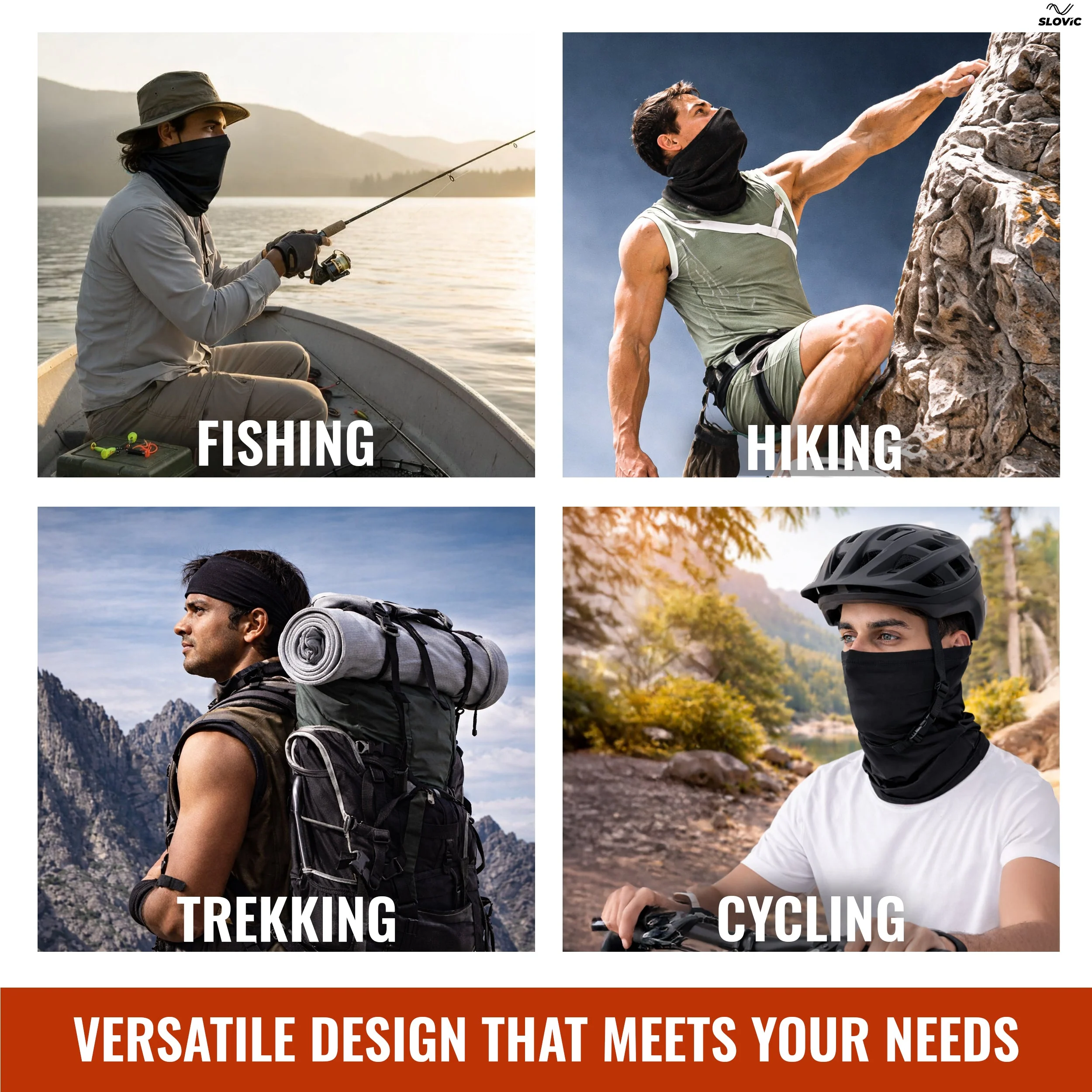 Slovic Cotton Lycra Full Face Bandana Mask For Men's | Breathable, Odor-Free & Comfort Fit | Ideal for Biking, Trekking & Gym - Image 6
