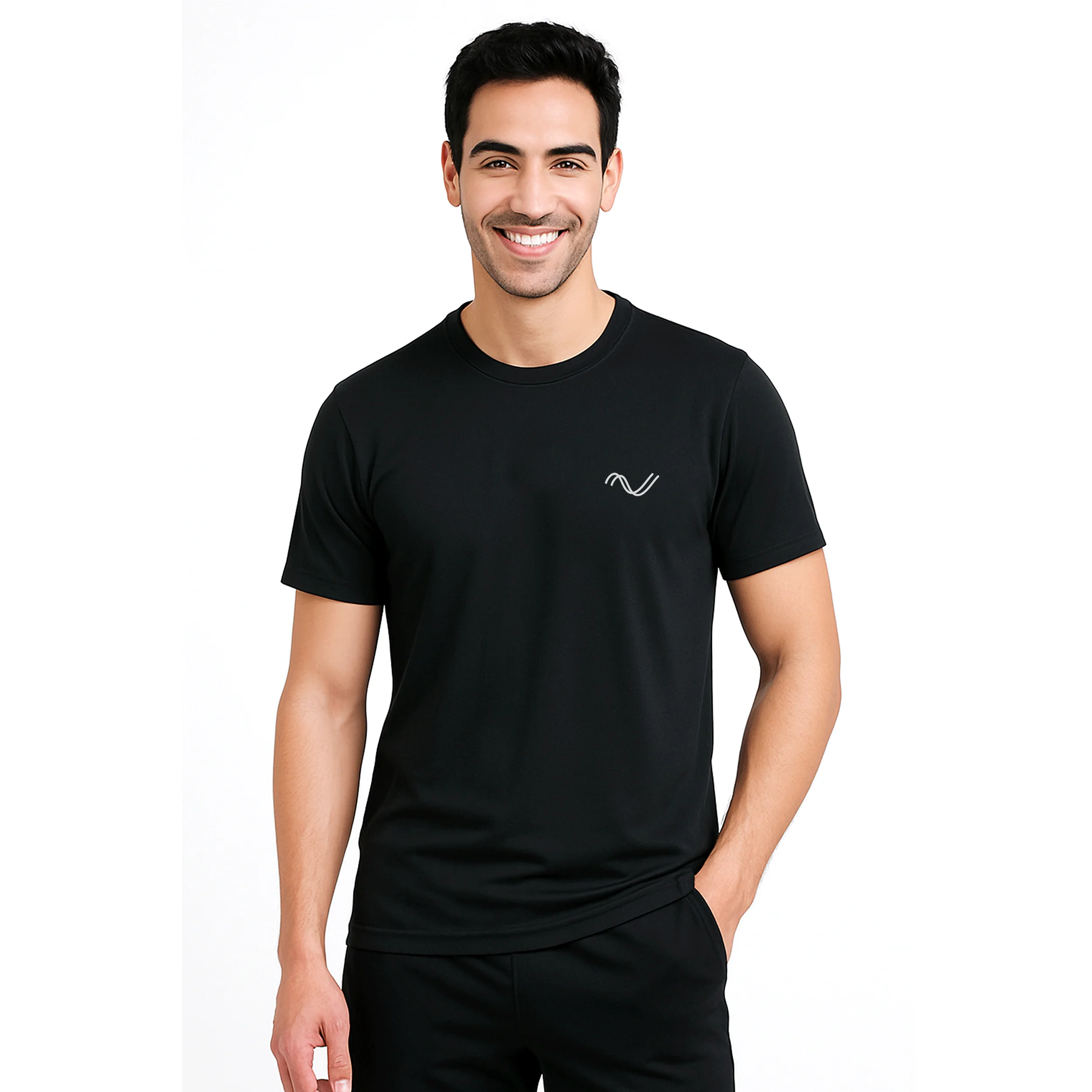Slovic Dry Fit Gym/Sports T-Shirt for Men & Women | Black | Size - L