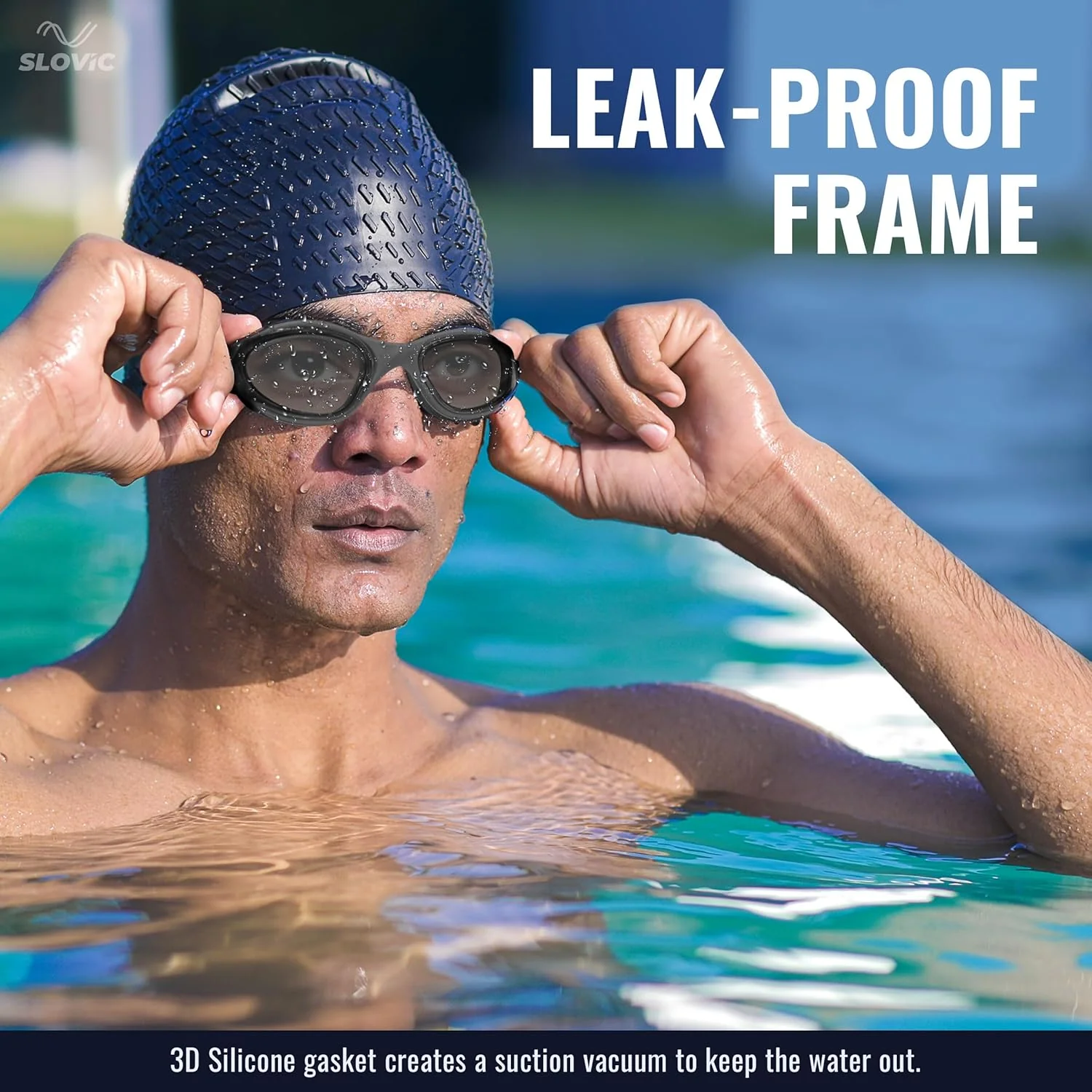 Slovic Essential Swimming Goggles- Black - Image 2