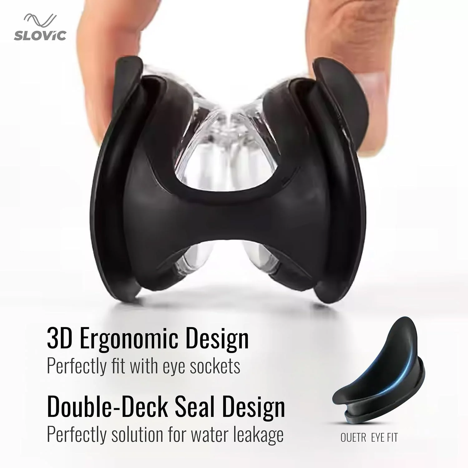 Slovic Essential Swimming Goggles- Black - Image 4