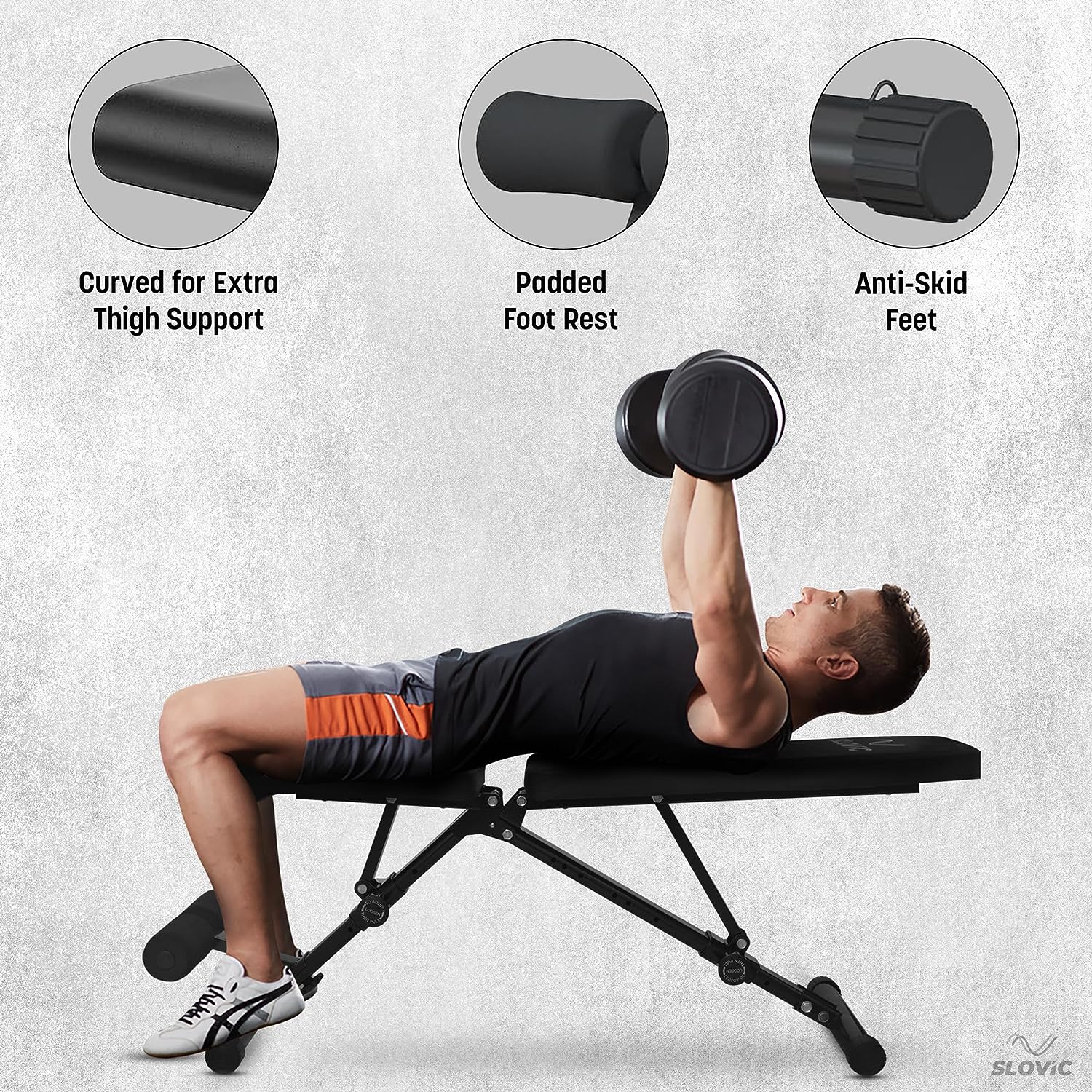 SLOVIC Foldable Fitness Bench | Home Gym Bench | Supports up to 500 kg - Image 6