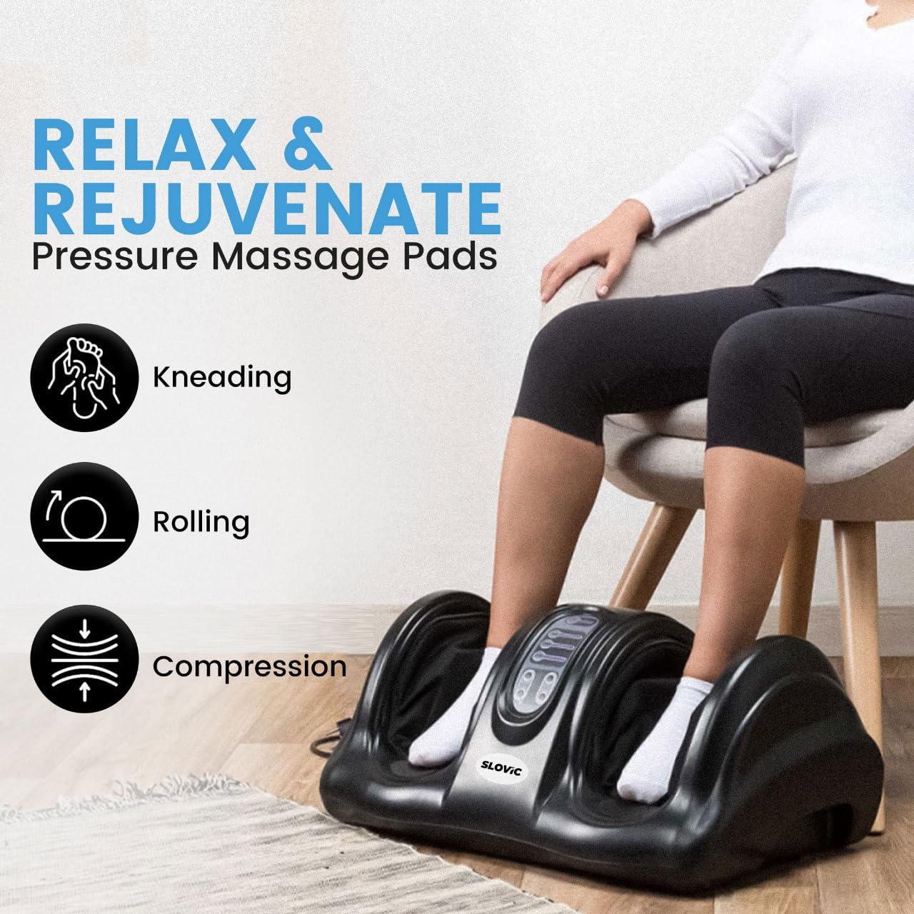 SLOVIC Foot Massager Machine for Pain Relief | Feet Massager for Blood Circulation | 4 Massage Modes - Image 4