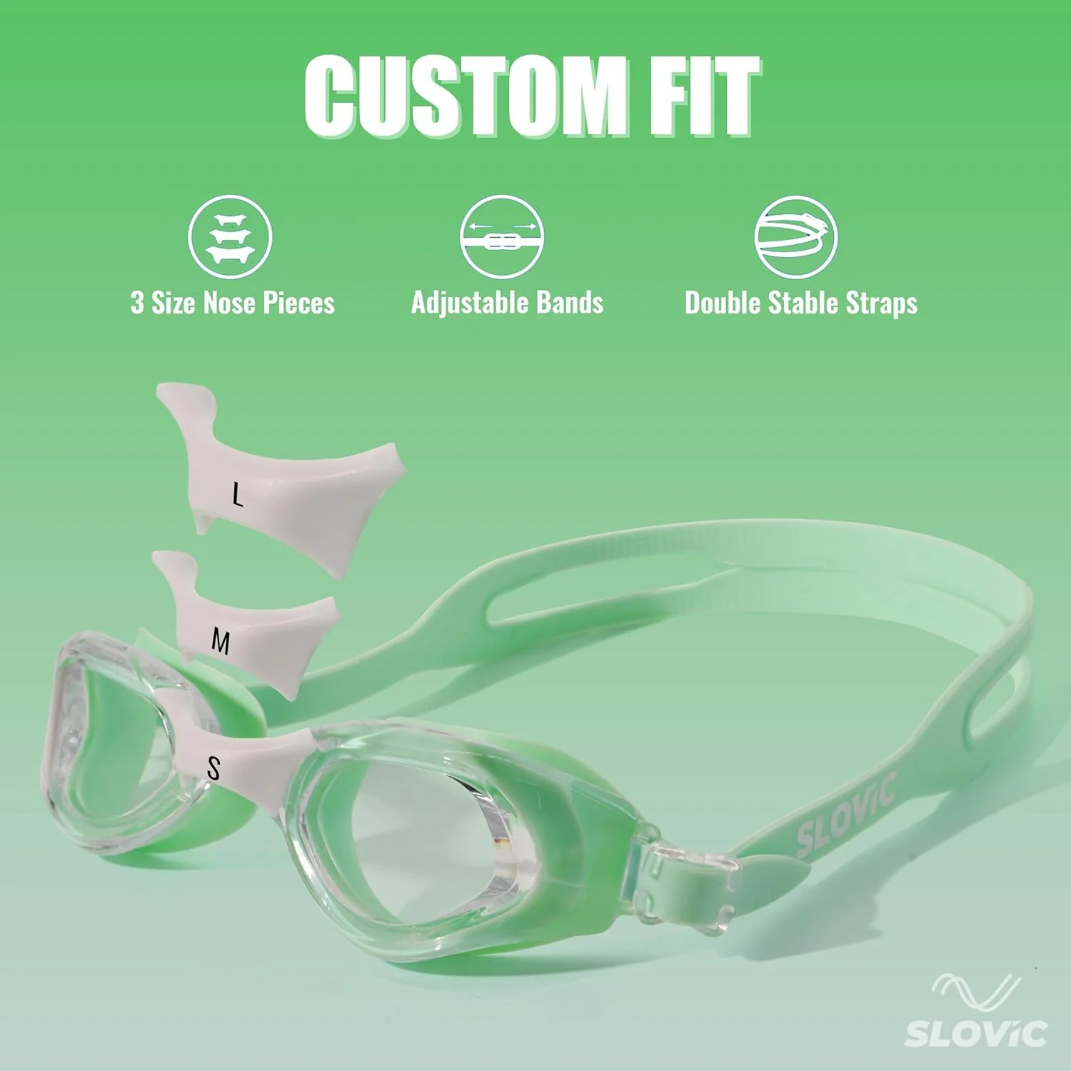 Slovic Full-Rim Swimming Goggles- Green - Image 4
