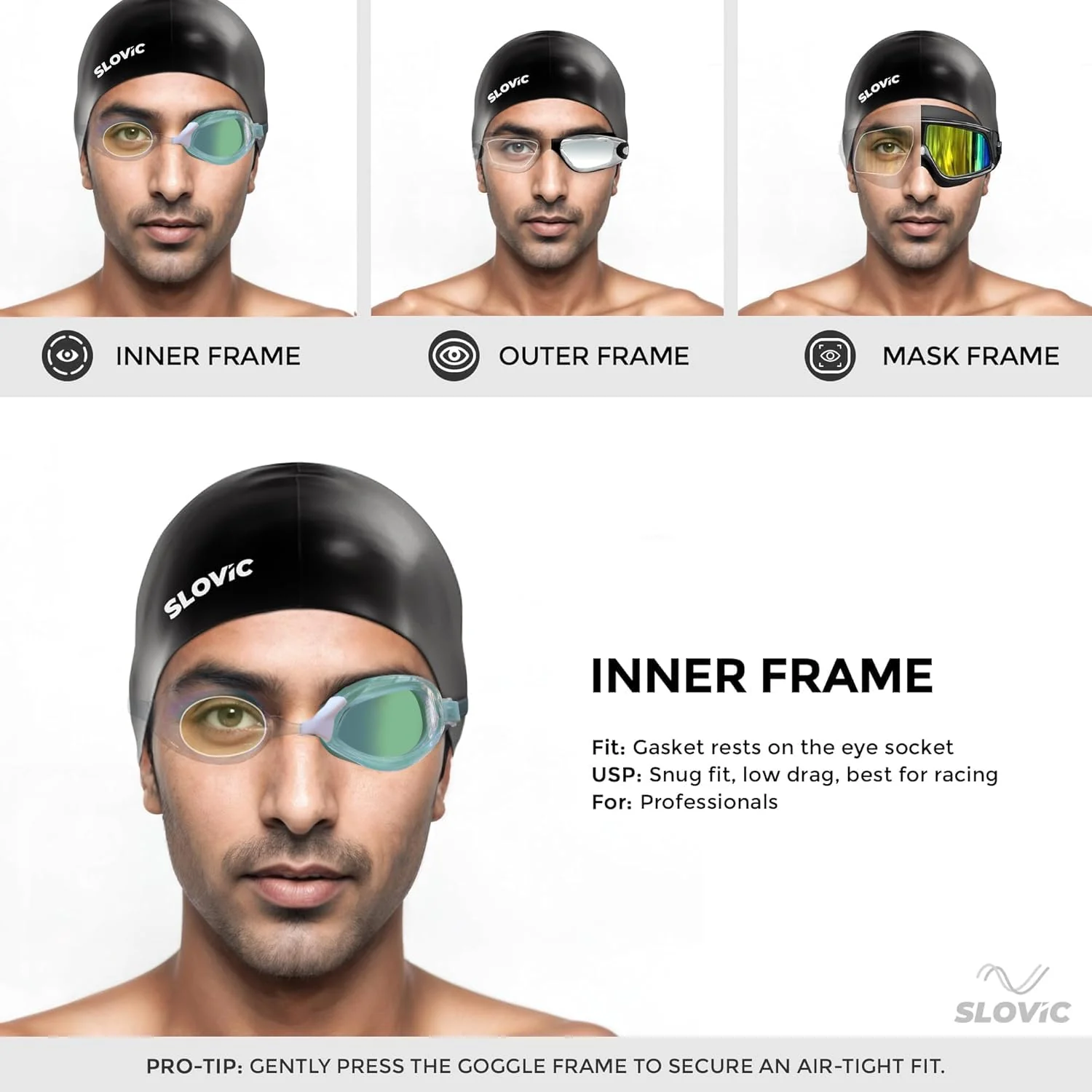 Slovic Full-Rim Swimming Goggles- Green - Image 7