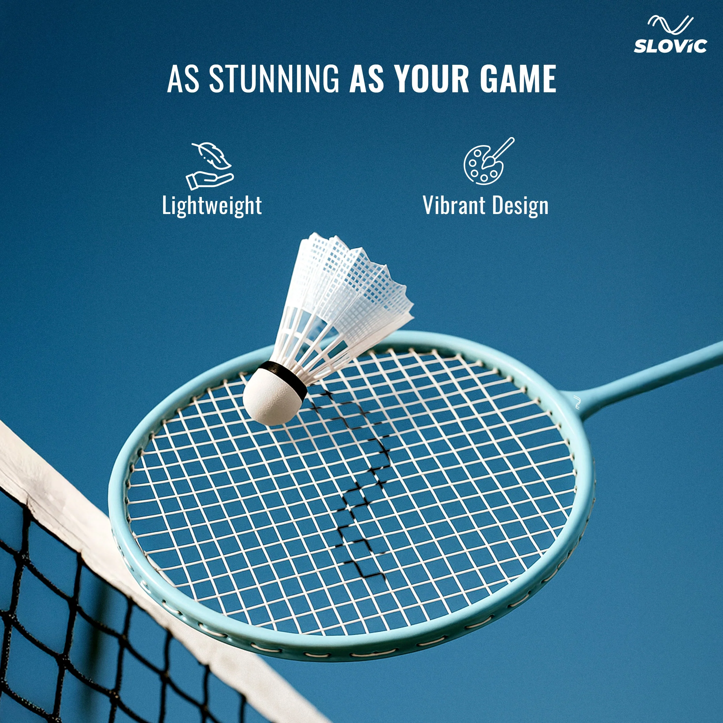 Slovic Iron Badminton Racket- White - Image 3
