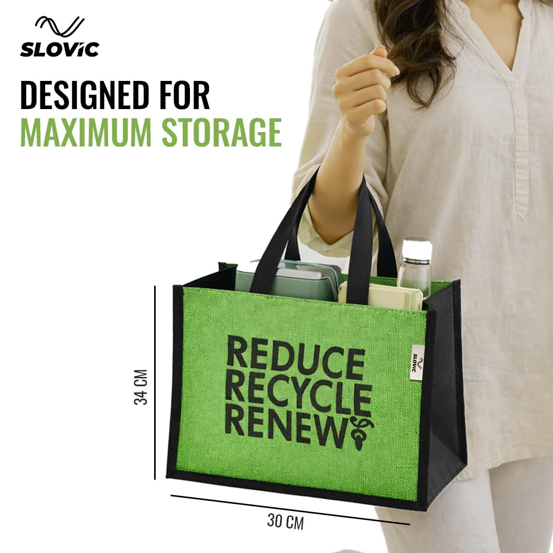 Slovic Jute Lunch Bag with Zipper for Office Use 12 L - Image 8