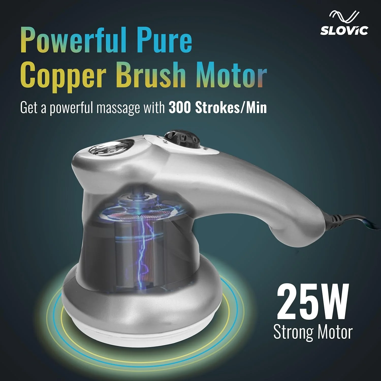 SLOVIC Massage Machine For Body Pain | 3 Massage Heads | 5 Speed Setting - Image 4