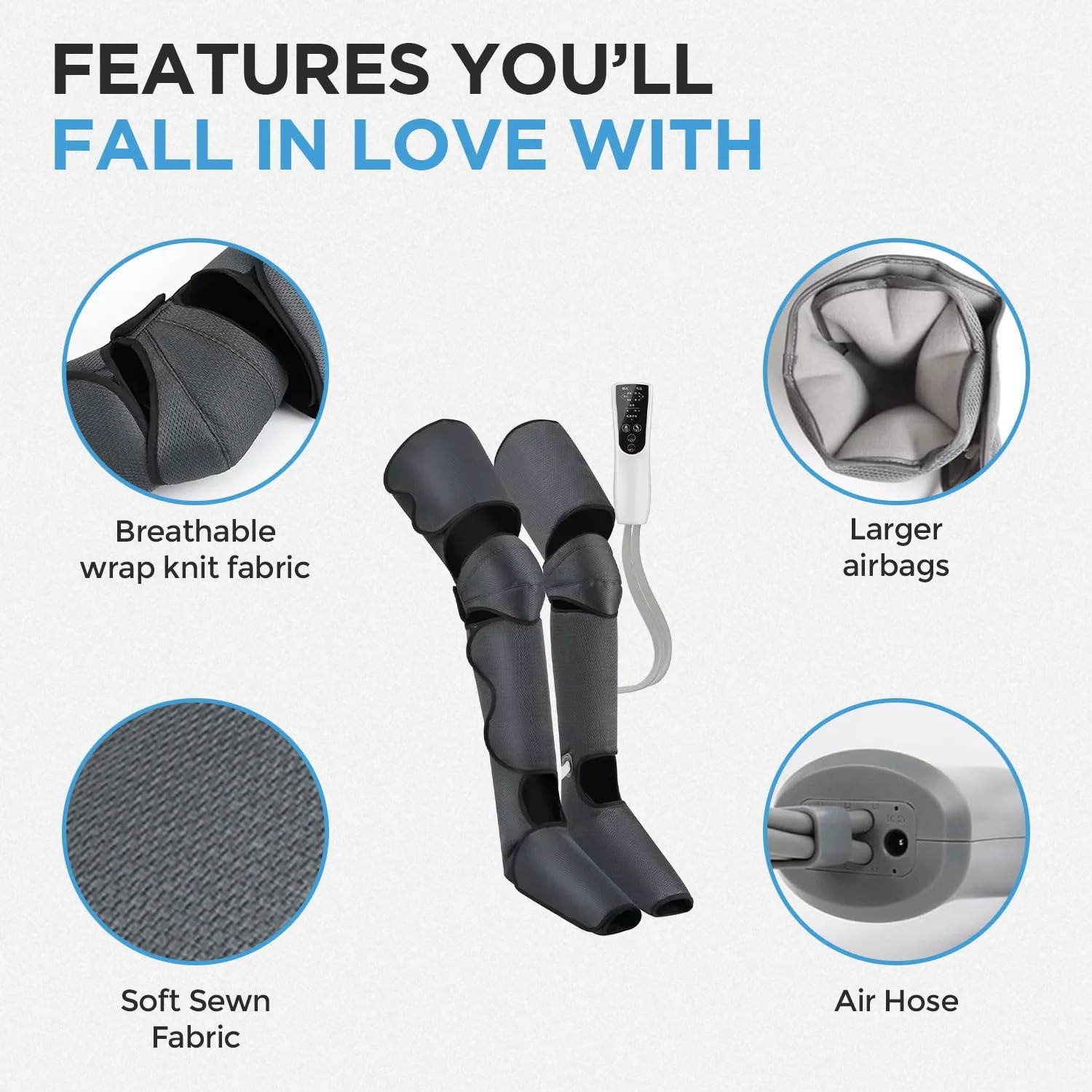SLOVIC Massager Machine for Pain Relief | 2 Heat Modes | Air Leg Compressor - Image 4