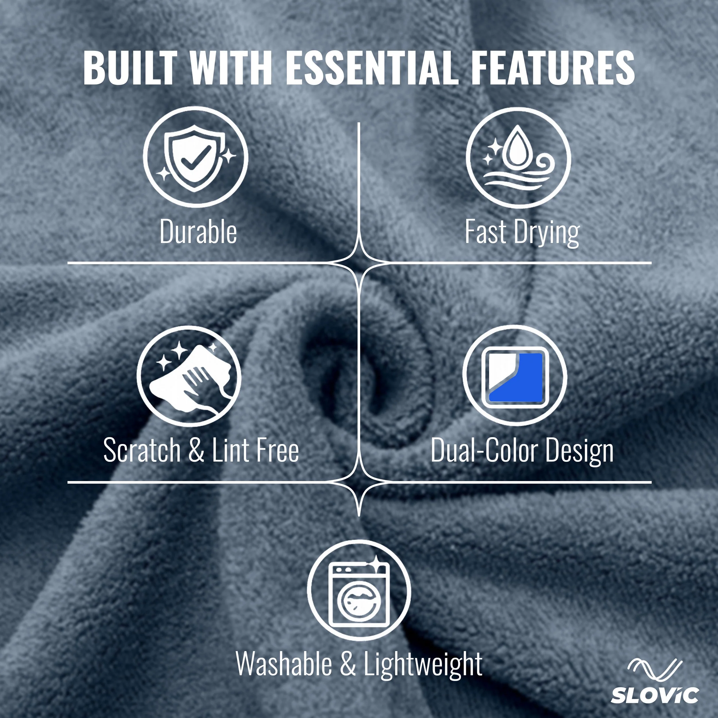 Slovic Micro Fiber Multipurpose Cleaning Towel (500GSM) | Ultra Thick & Soft | Ideal For Daily Use - Image 5