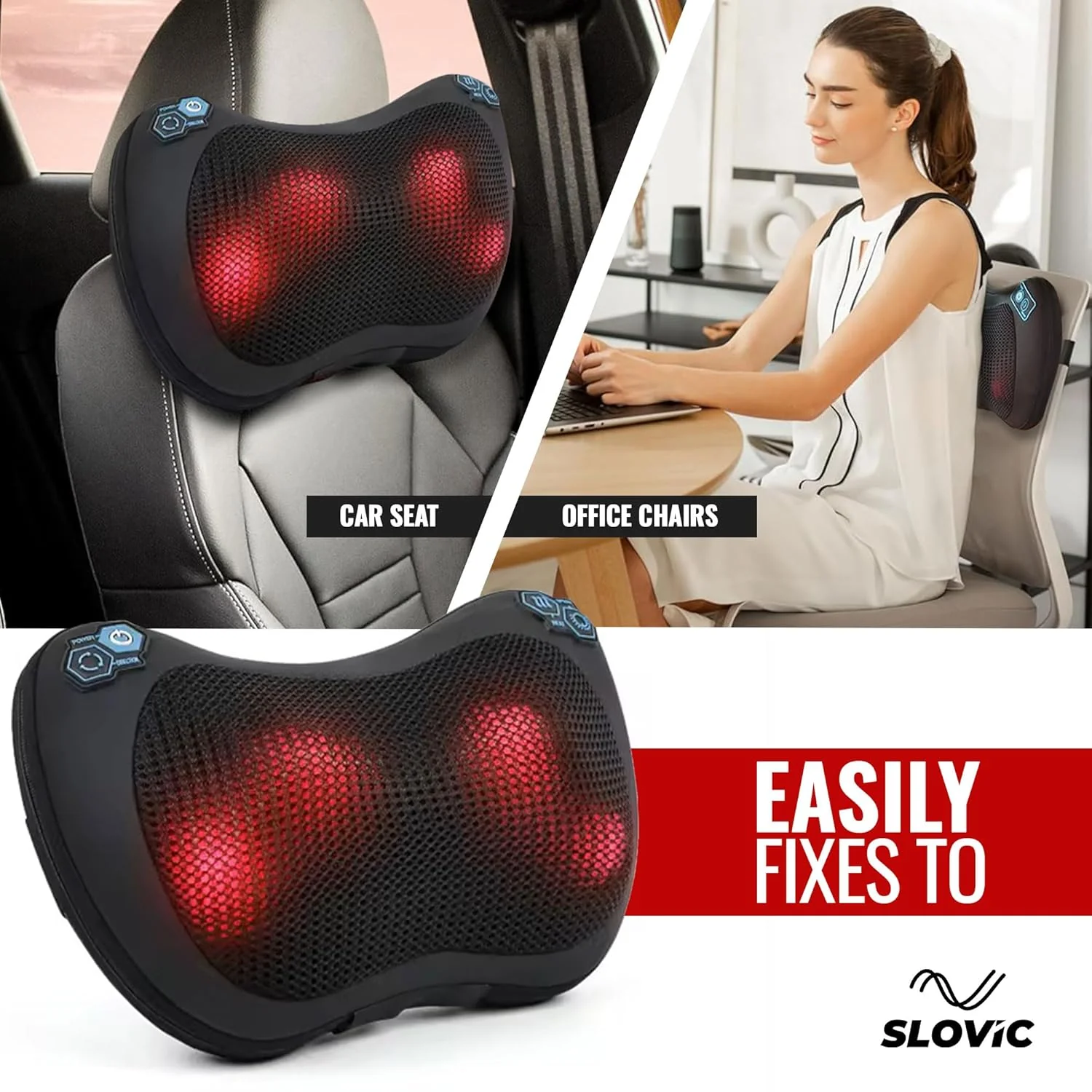 SLOVIC Neck Massager | Electric Shiatsu Cushion - Image 3