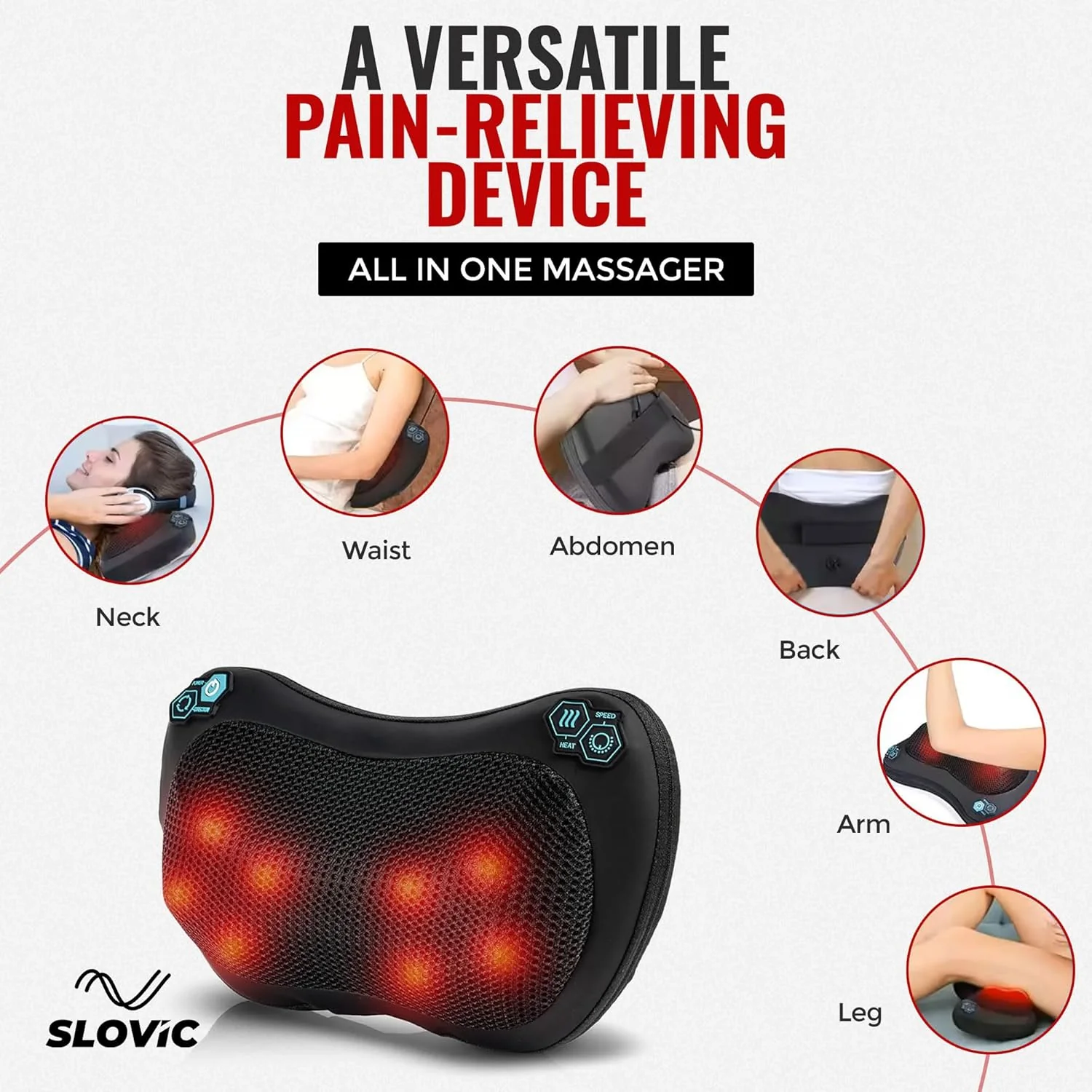 SLOVIC Neck Massager | Electric Shiatsu Cushion - Image 5