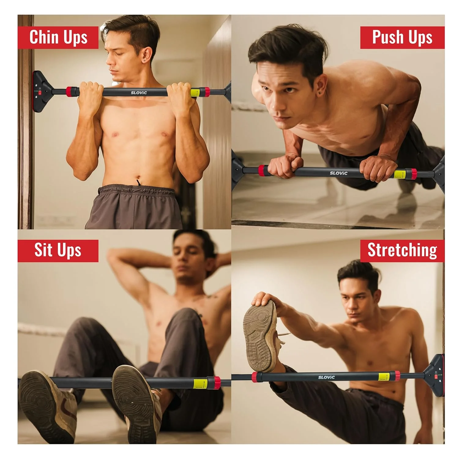 Slovic Pro Doorway Pull Up Bar – Wide Grip Mount | Extra Stability | 200 kg - Image 2