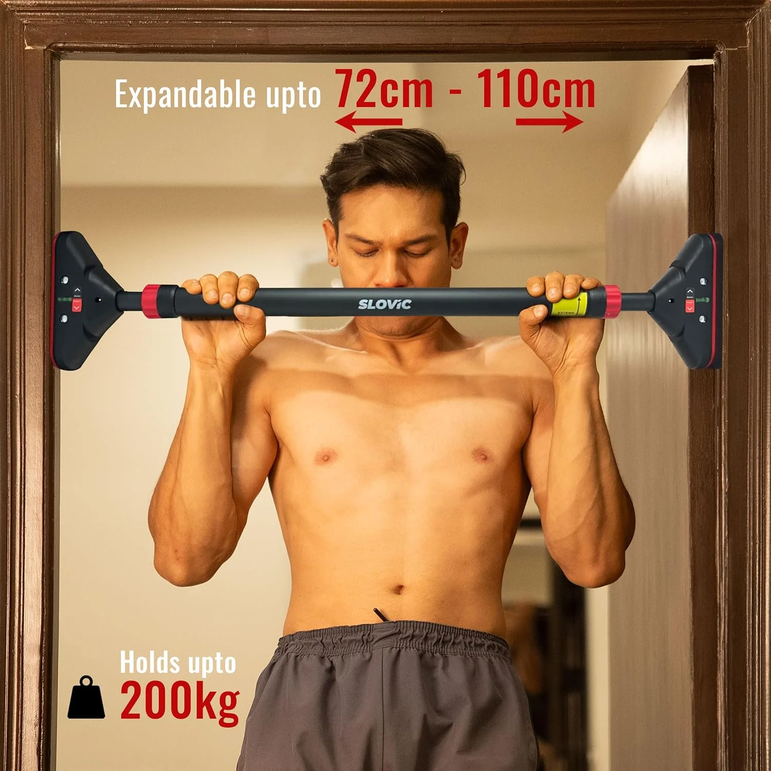 Slovic Pro Doorway Pull Up Bar – Wide Grip Mount | Extra Stability | 200 kg - Image 6
