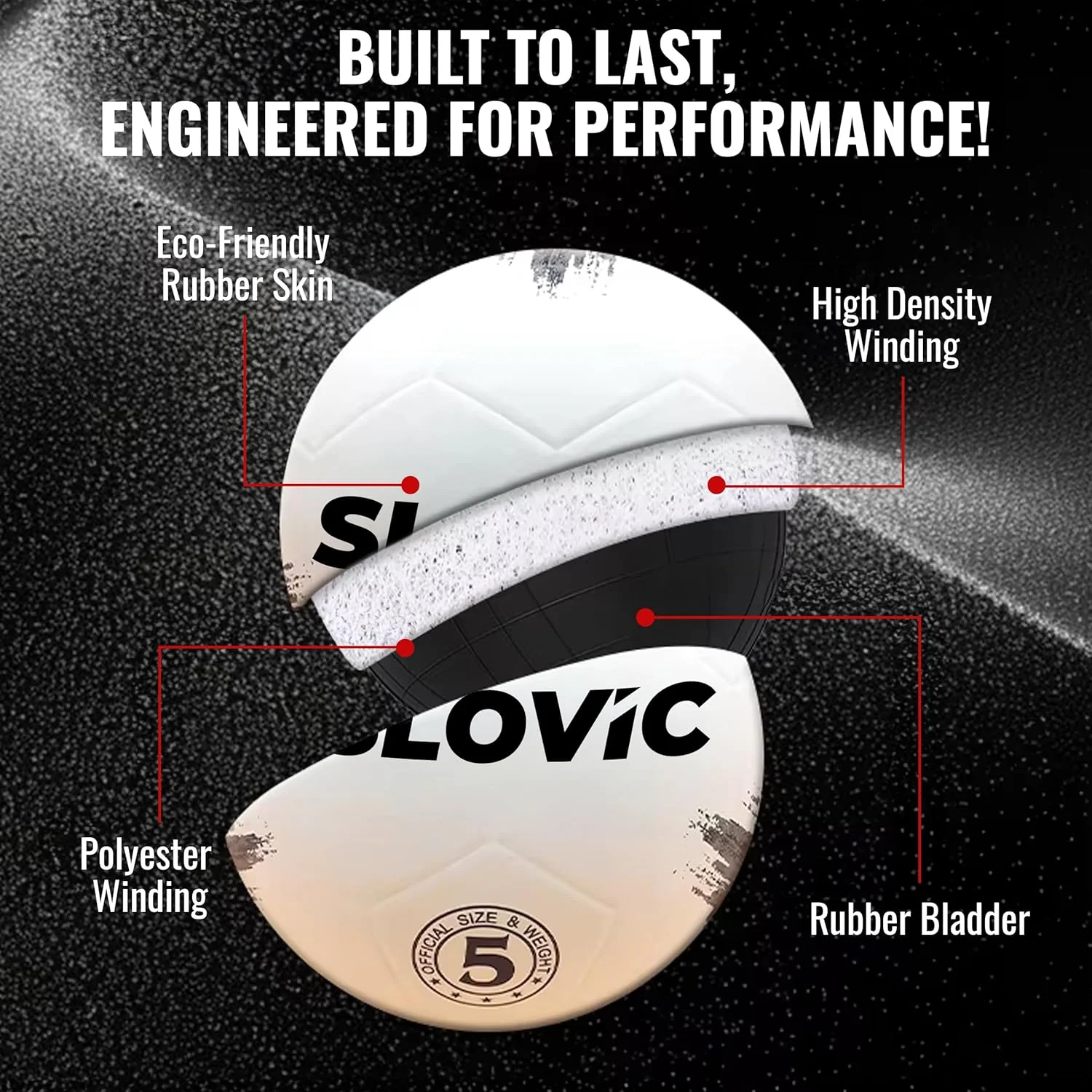 SLOVIC Professional Football Ideal for Grass Ground & Artificial Turf - Image 2