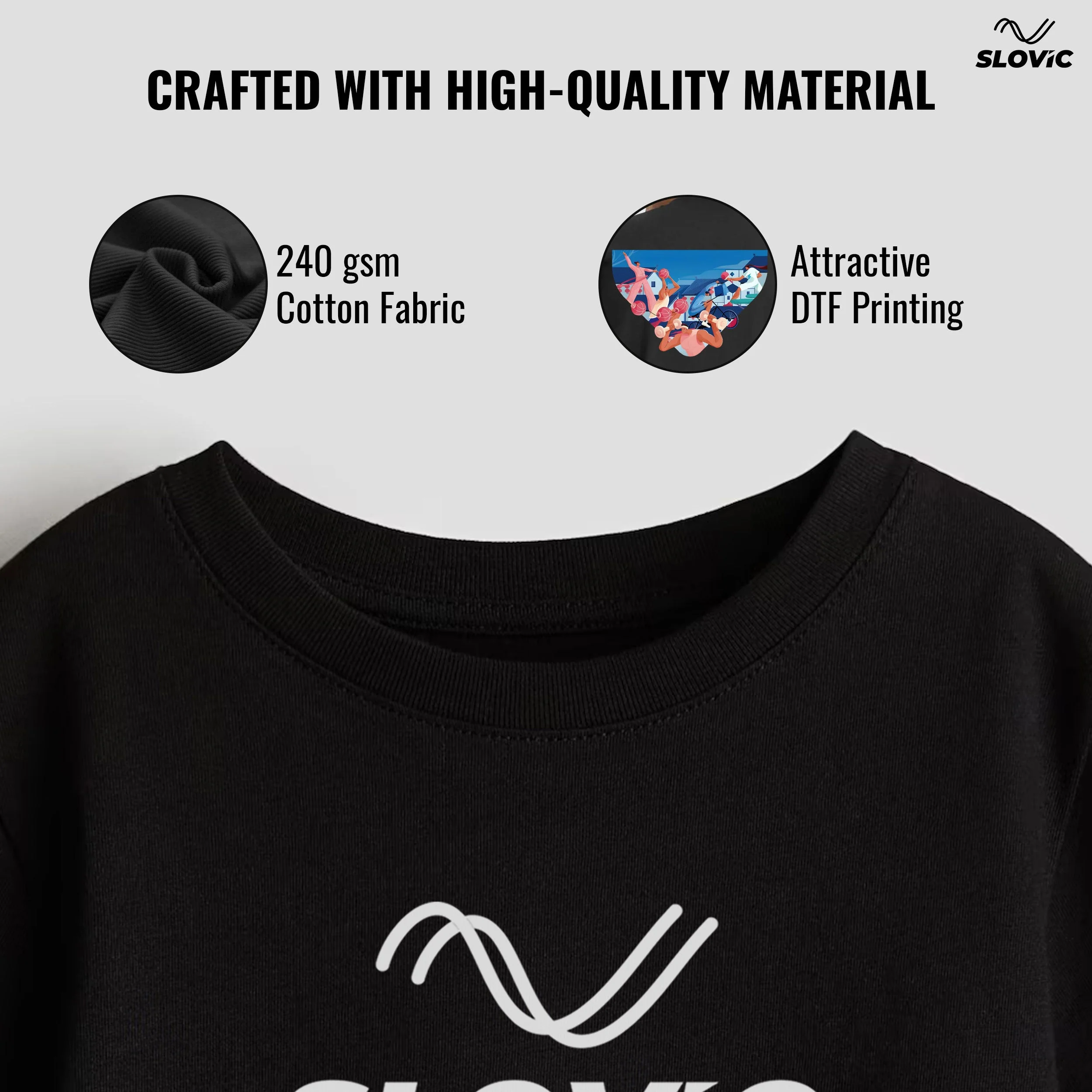 Slovic Regular Fit Men’s T-Shirt (240GSM)| Ideal for Premium Workout & Casual Wear | Size S - Image 5