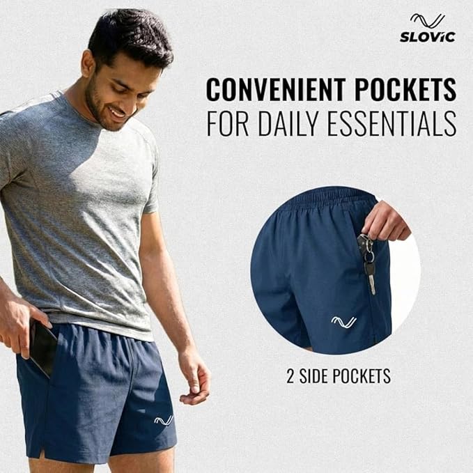 SLOVIC Running Shorts for Men with Phone Pocket - L - Image 5
