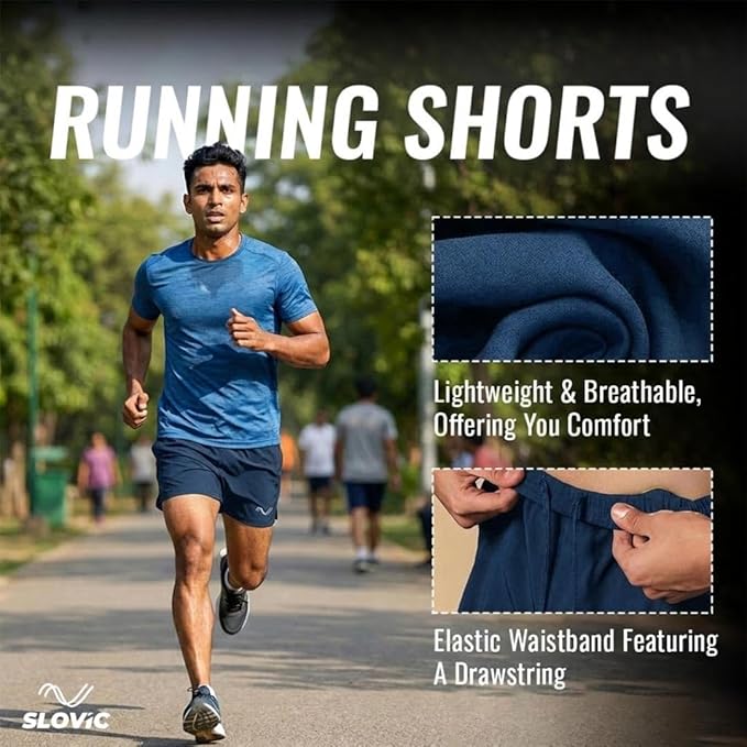 SLOVIC Running Shorts for Men with Phone Pocket - L - Image 6