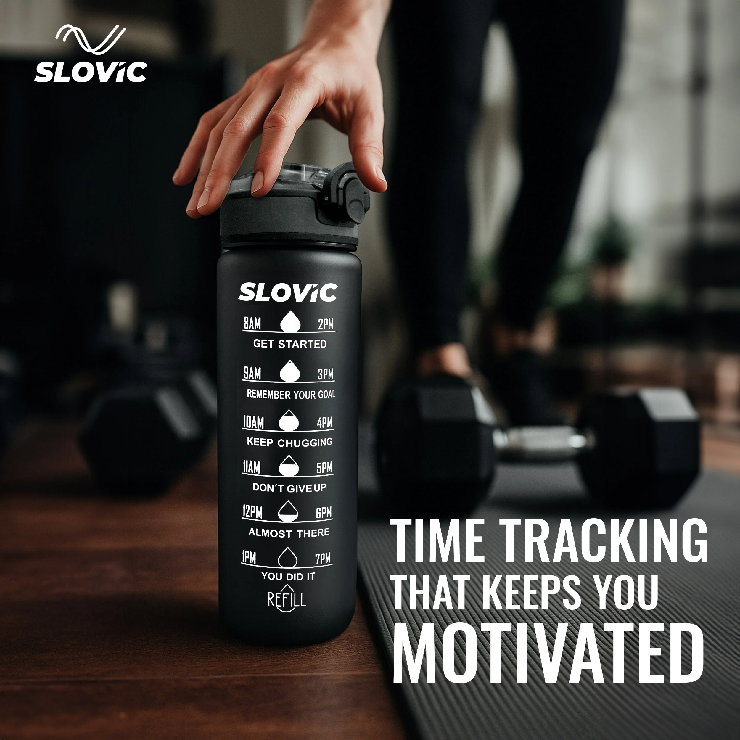 SLOVIC Sipper Water Bottle- 1L - Image 2