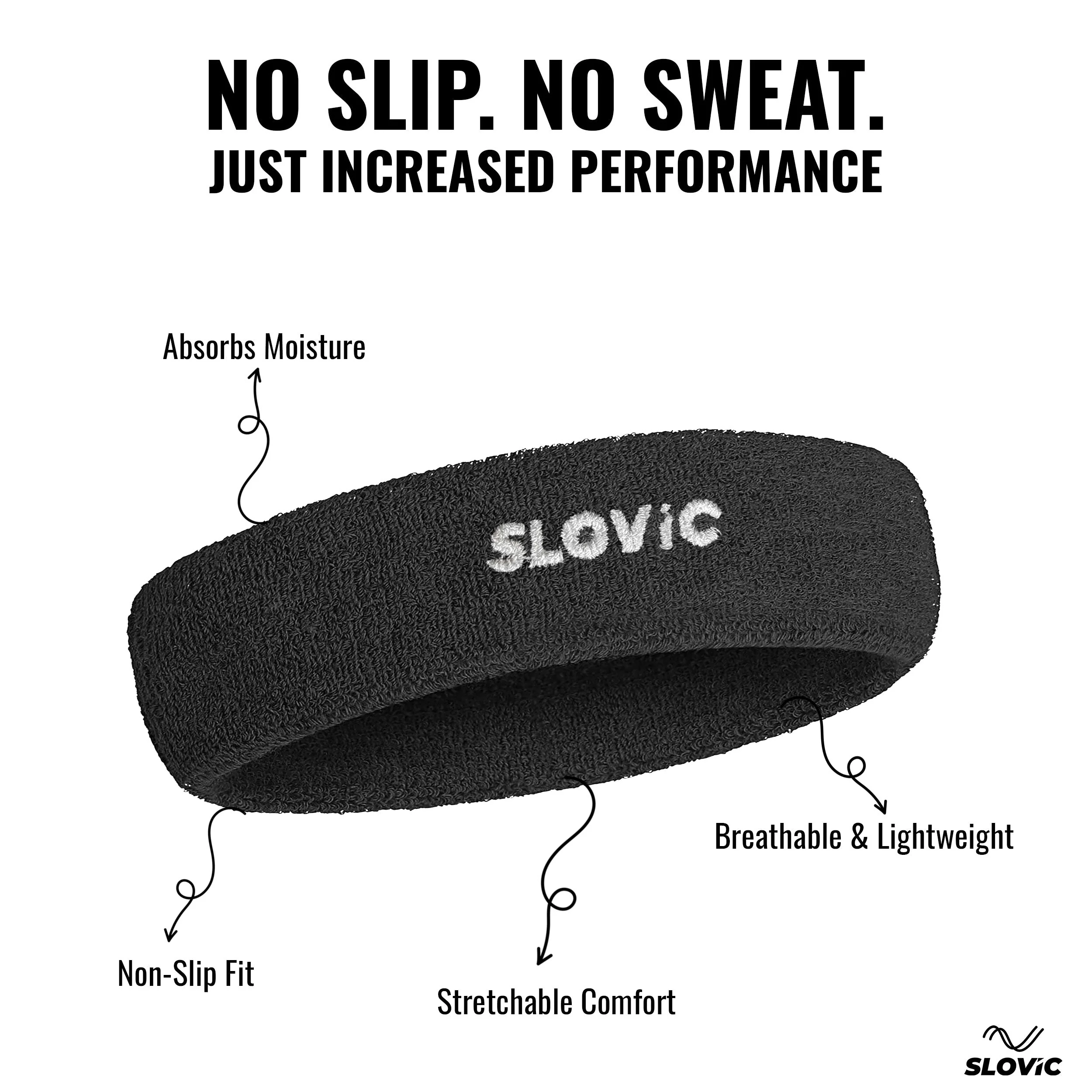 Slovic Sports Head Band- Black - Image 2