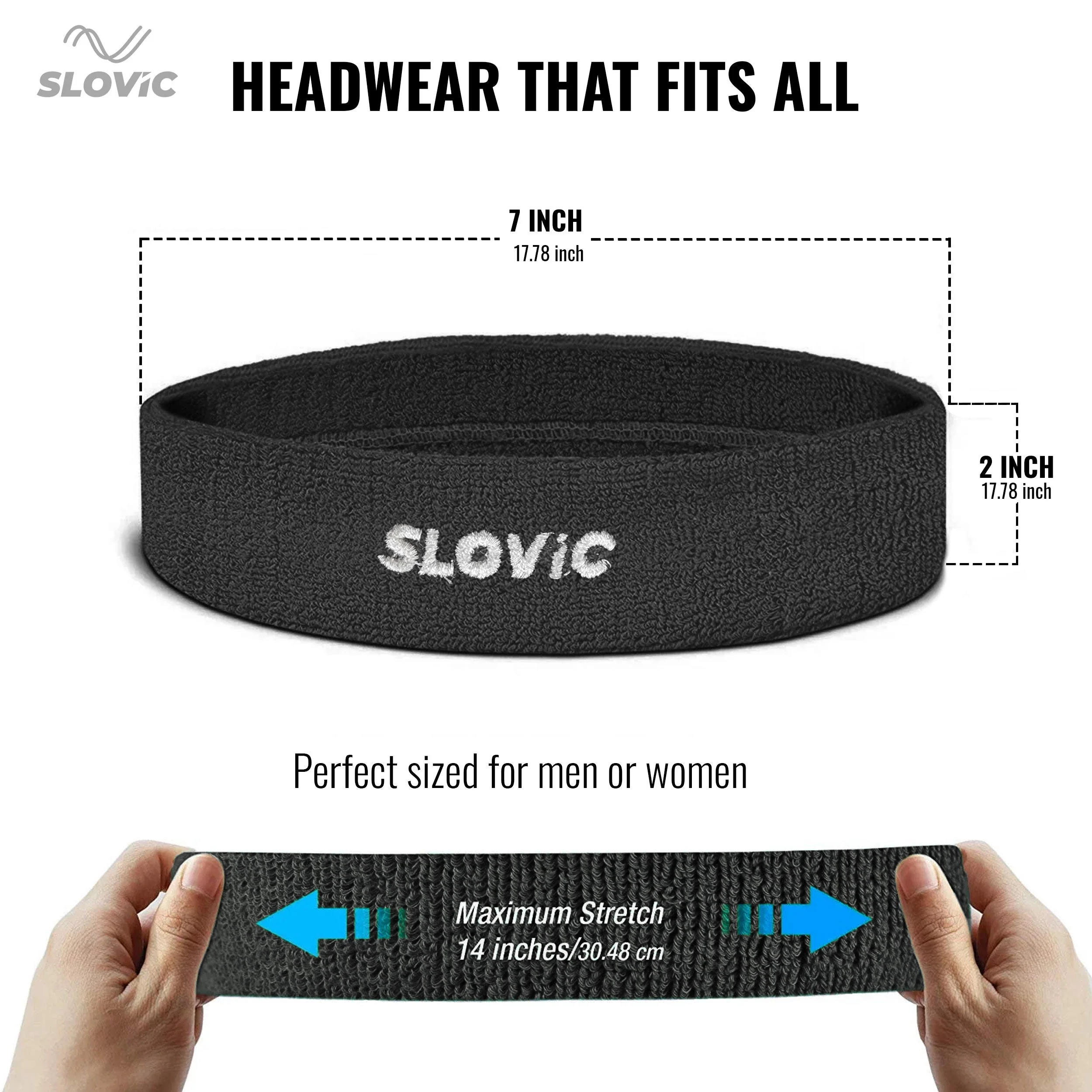 Slovic Sports Head Band- Black - Image 5