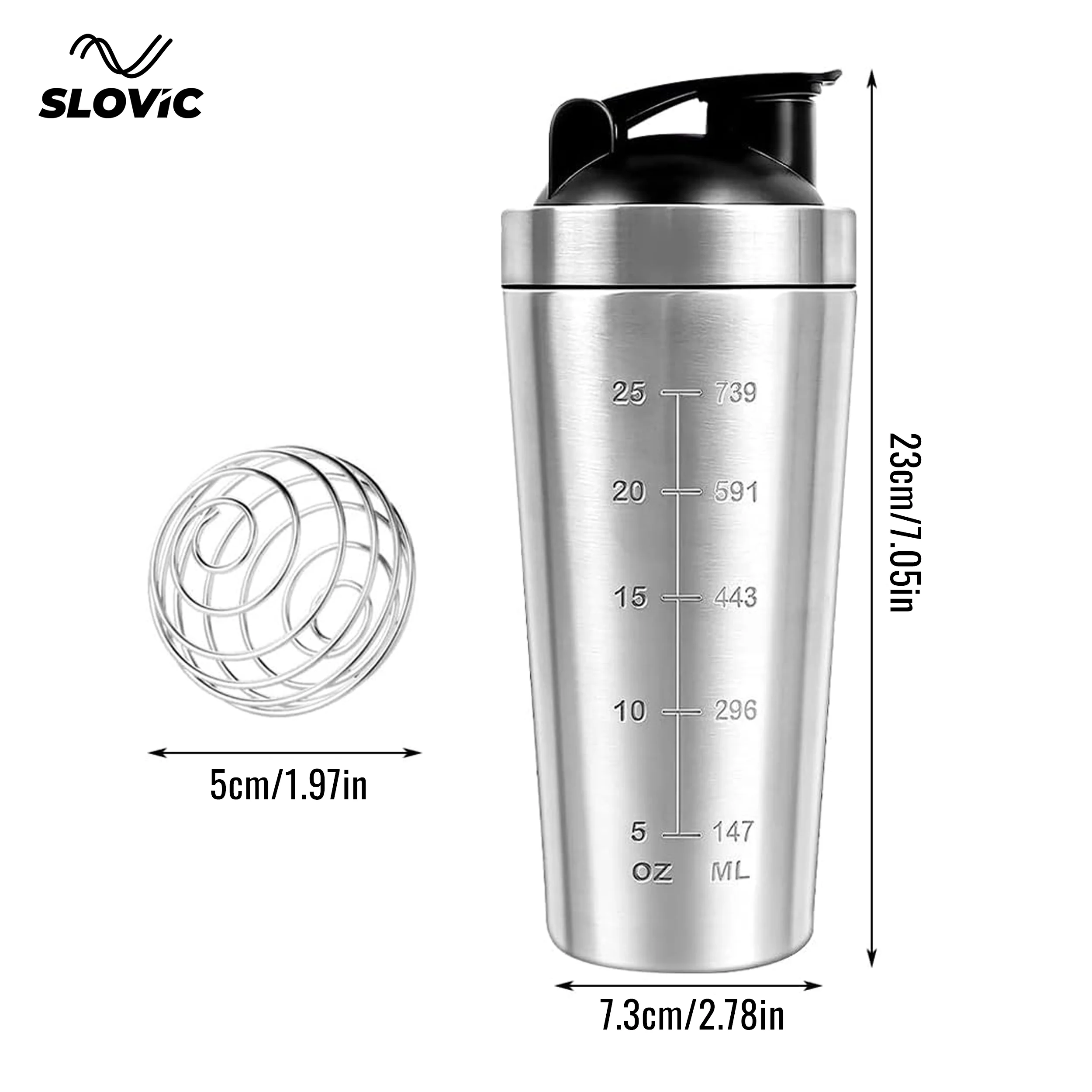 SLOVIC Steel Shaker For Gym [750 ML] | Gym Bottles For Men | Gyms Shaker for Men | Odor Free Protein Shaker Bottle For Protein Shake, Leakproof Stainless Steel Shakers Bottle For Exercise - Image 6