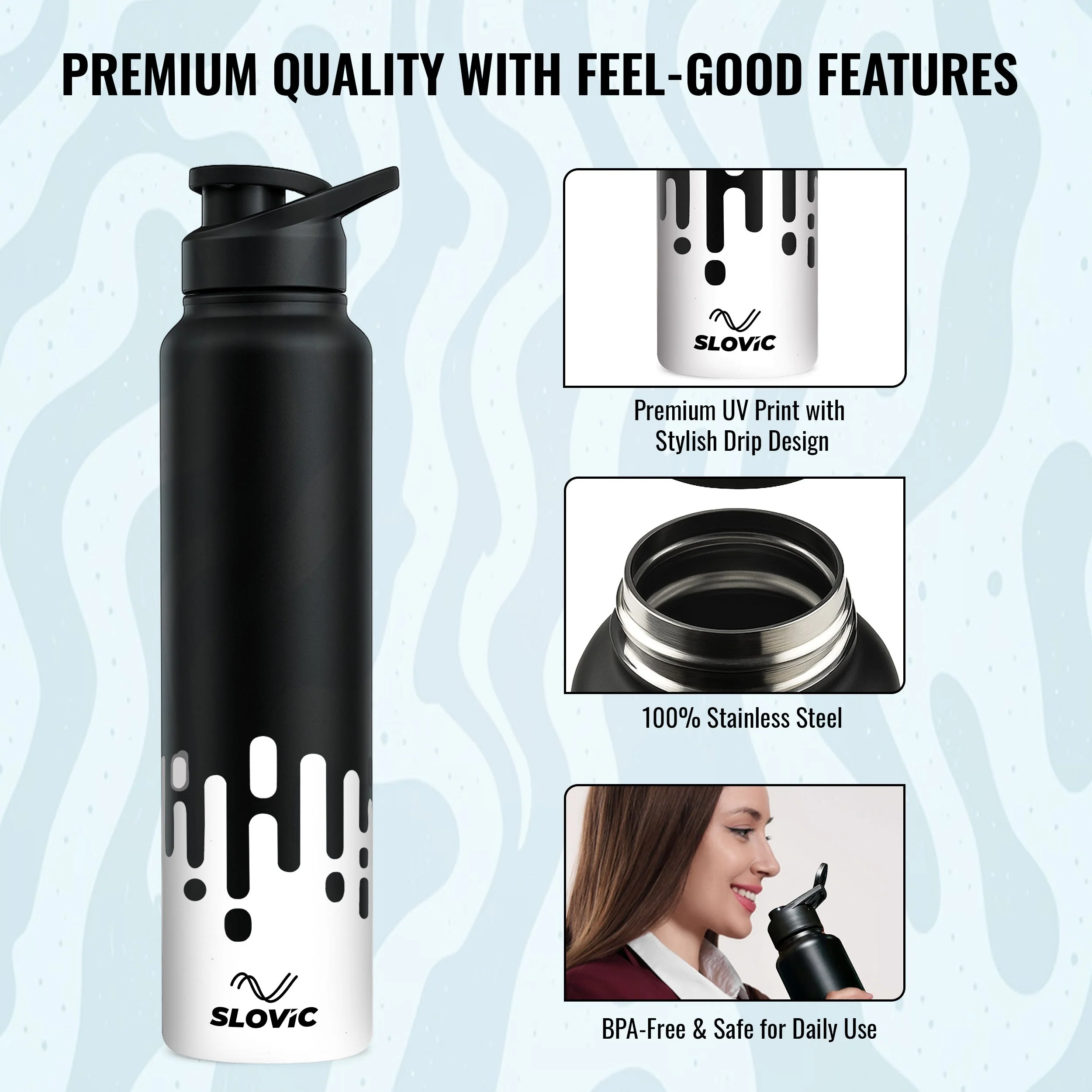SLOVIC Steel Water Bottle - 1L - Image 3