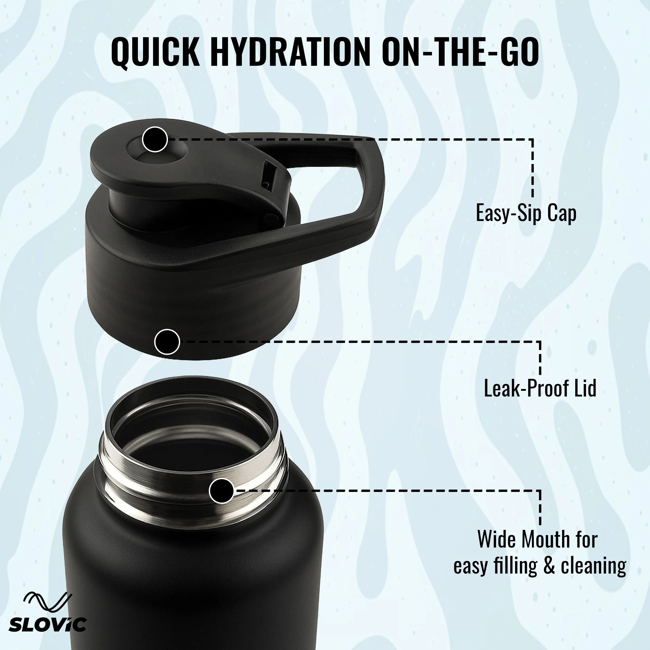 SLOVIC Steel Water Bottle - 1L - Image 4